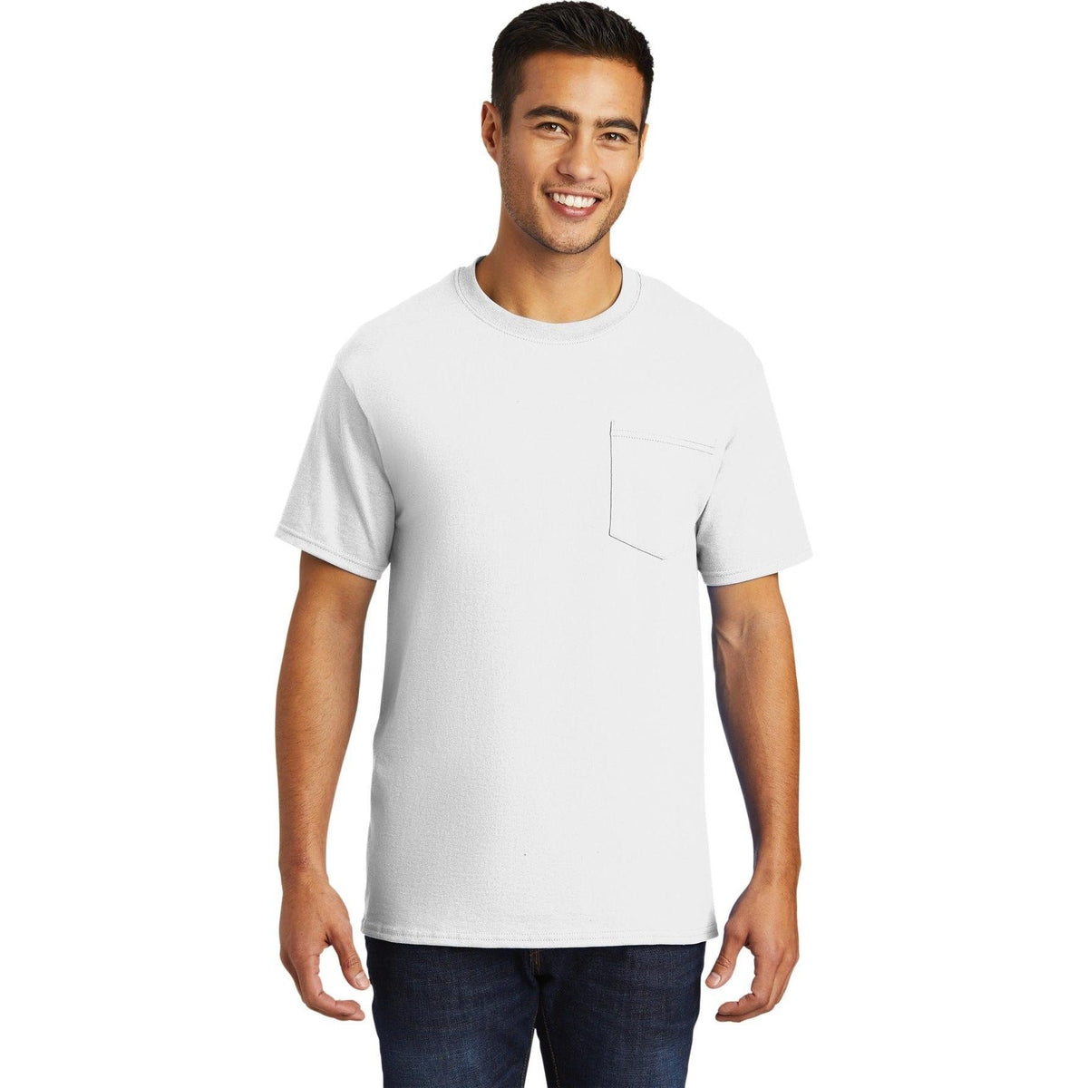 no-logo Port & Company Tall Essential Pocket Tee-Regular-Port & Company-Thread Logic