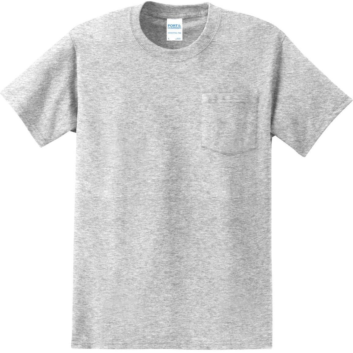 no-logo Port & Company Tall Essential Pocket Tee