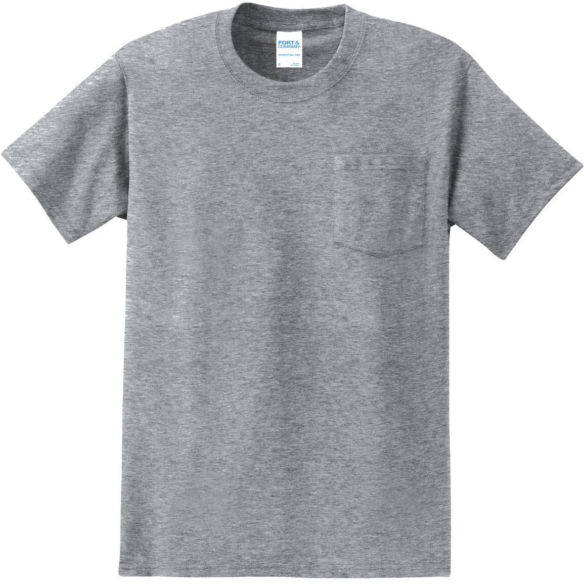 no-logo Port & Company Tall Essential Pocket Tee