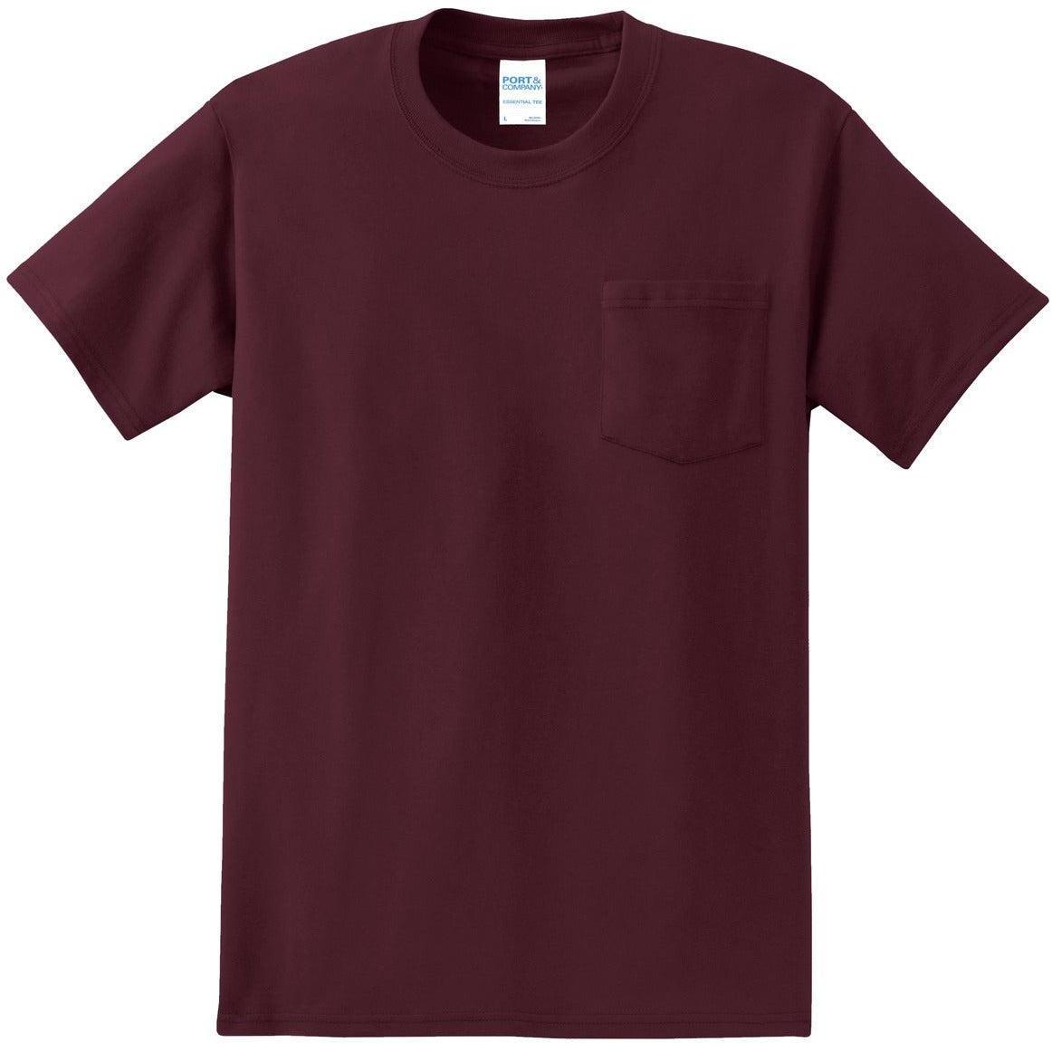 no-logo Port & Company Tall Essential Pocket Tee