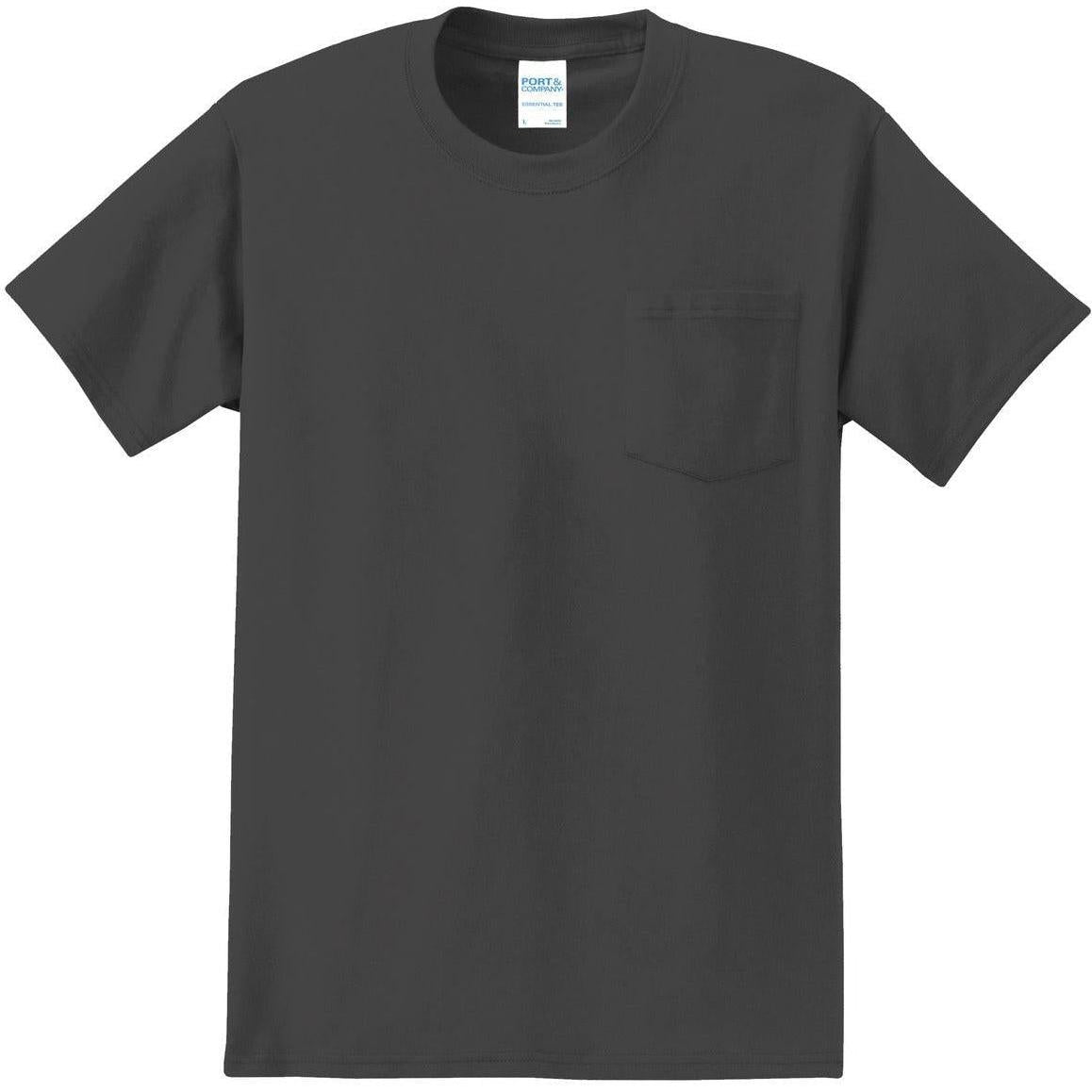 no-logo Port & Company Tall Essential Pocket Tee