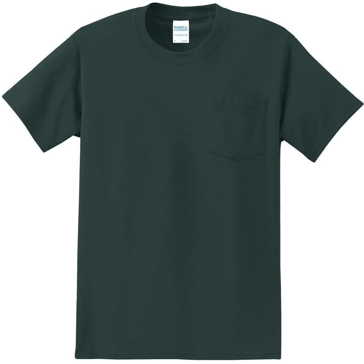 no-logo Port & Company Tall Essential Pocket Tee