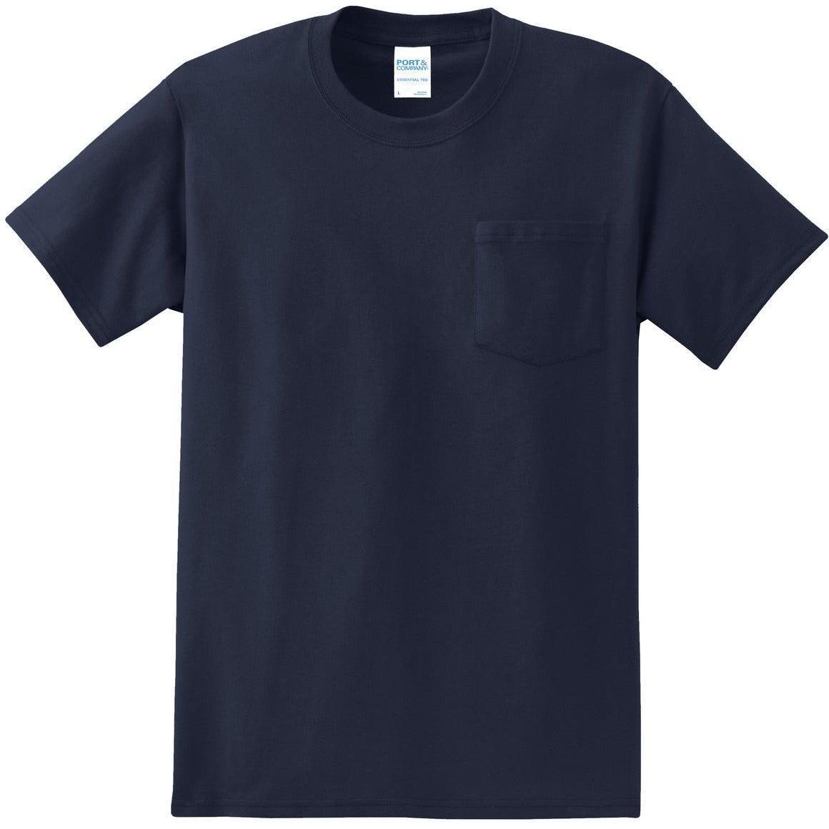no-logo Port & Company Tall Essential Pocket Tee