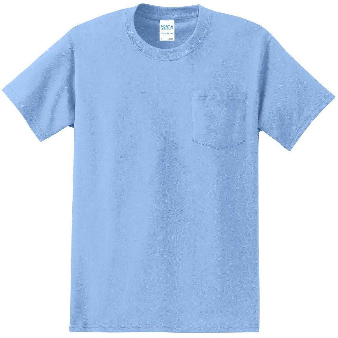 no-logo Port & Company Tall Essential Pocket Tee