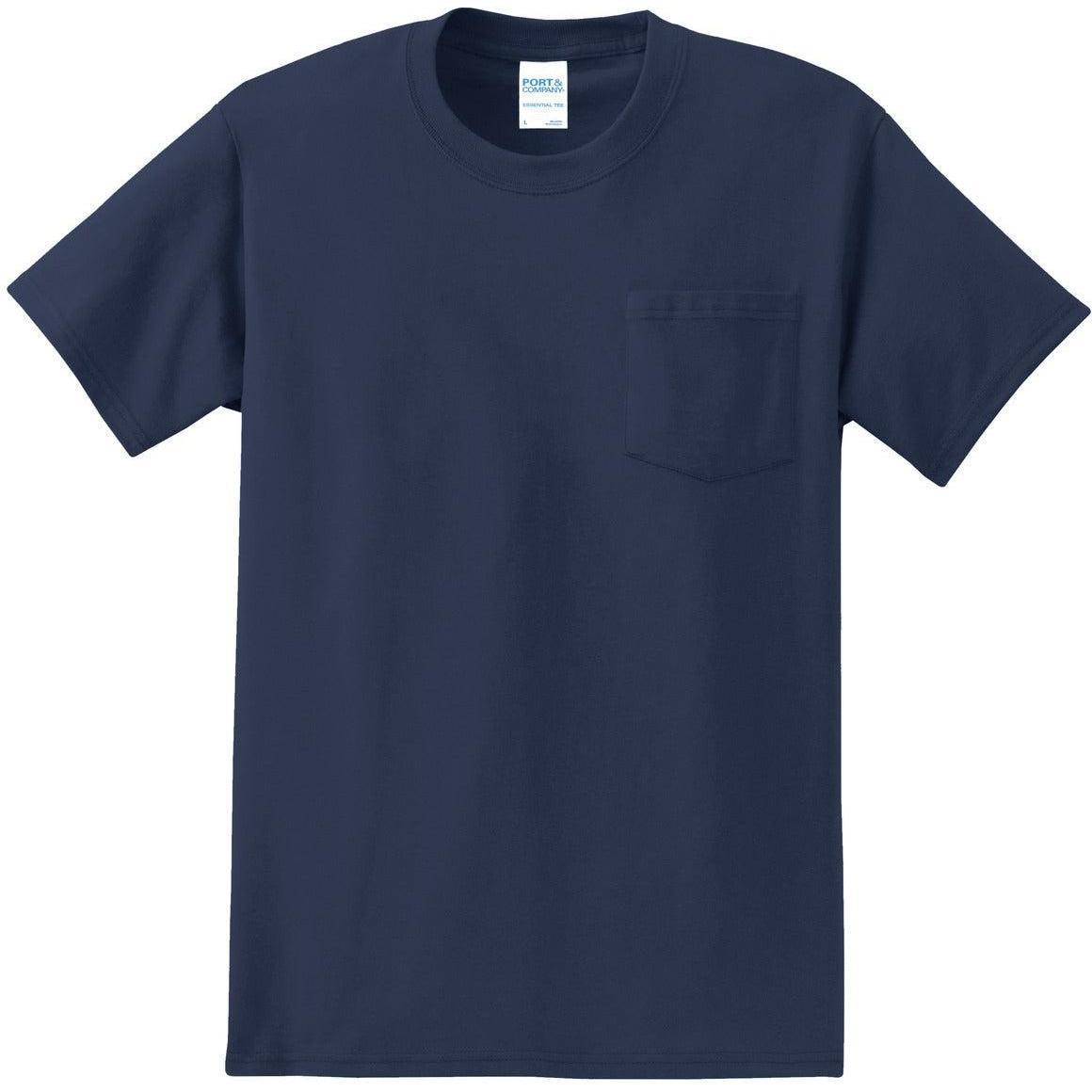 no-logo Port & Company Tall Essential Pocket Tee