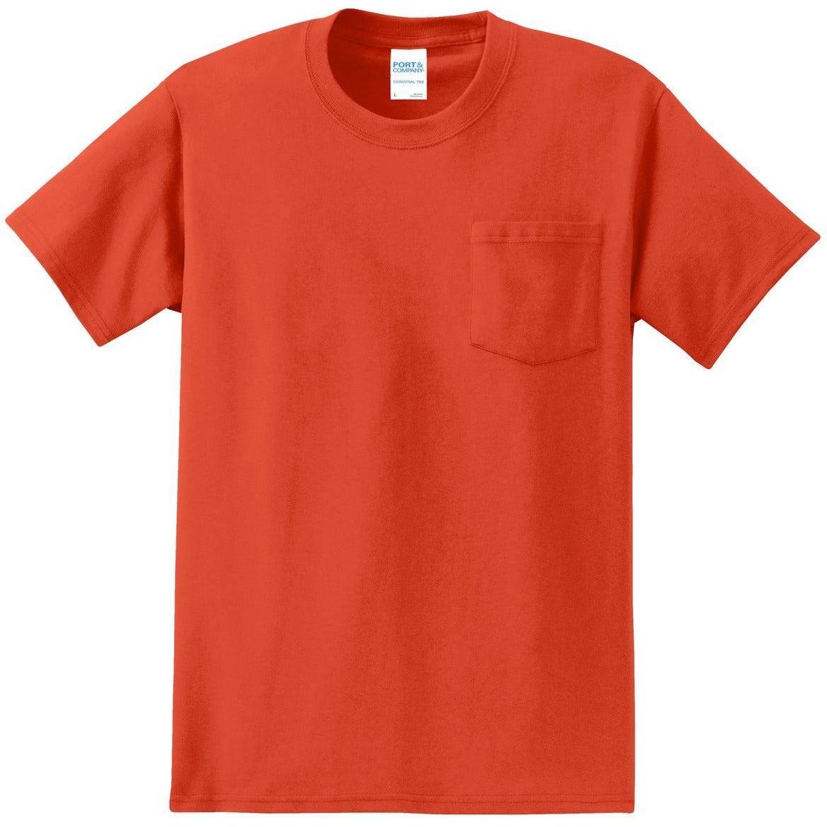 no-logo Port & Company Tall Essential Pocket Tee