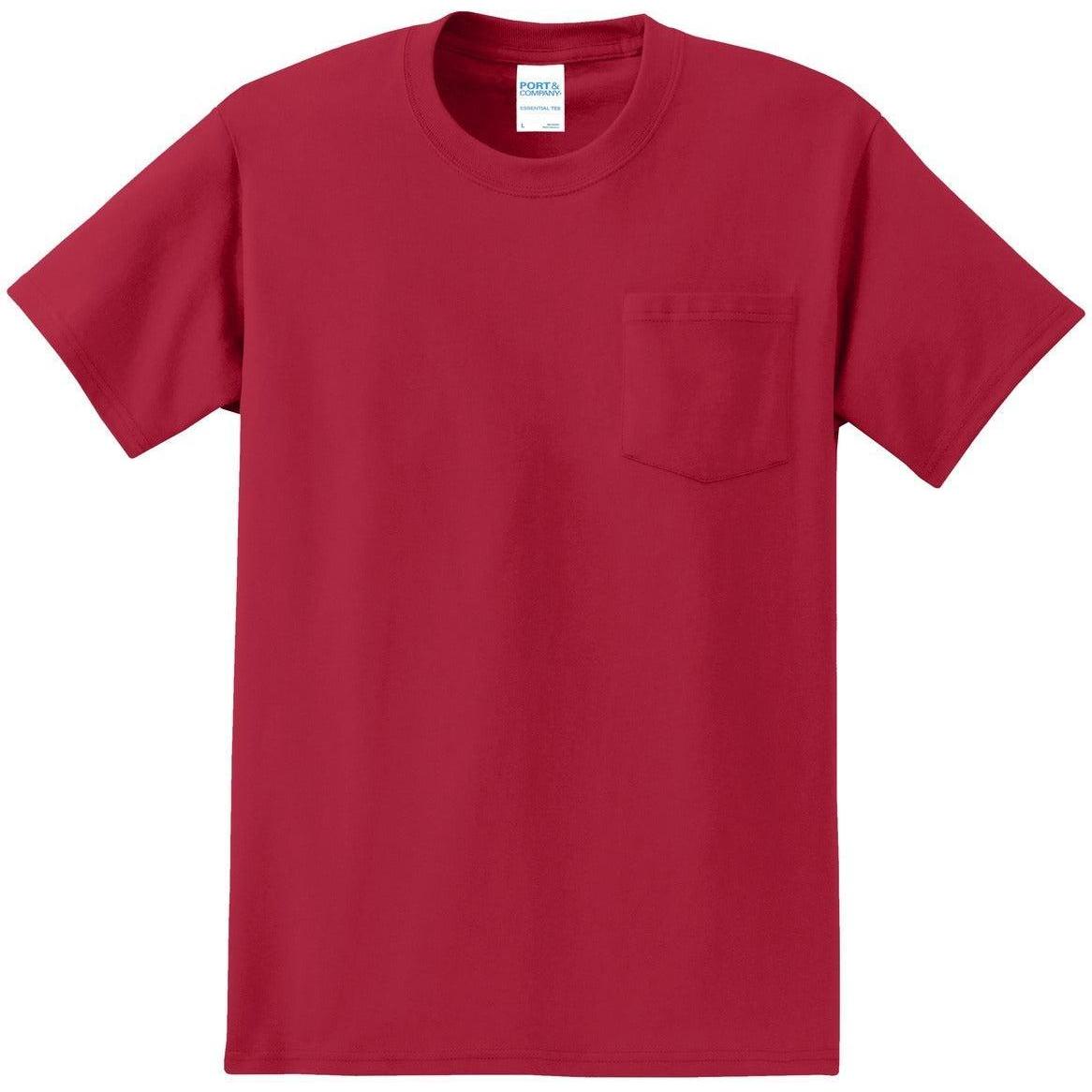 no-logo Port & Company Tall Essential Pocket Tee