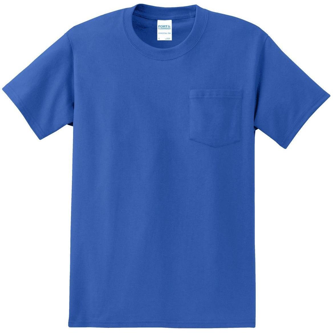 no-logo Port & Company Tall Essential Pocket Tee
