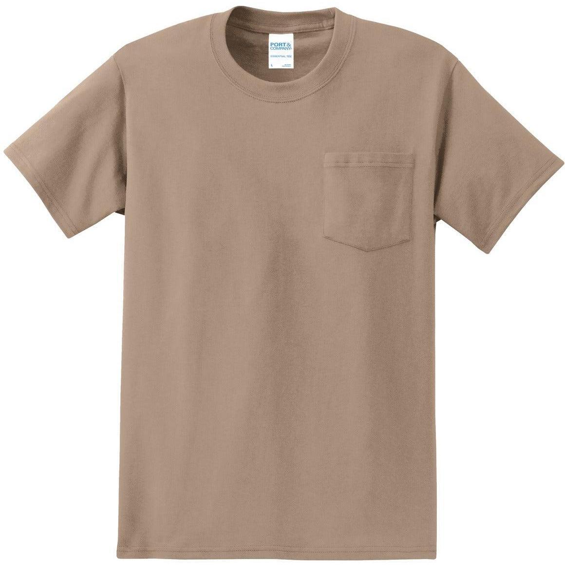 no-logo Port & Company Tall Essential Pocket Tee