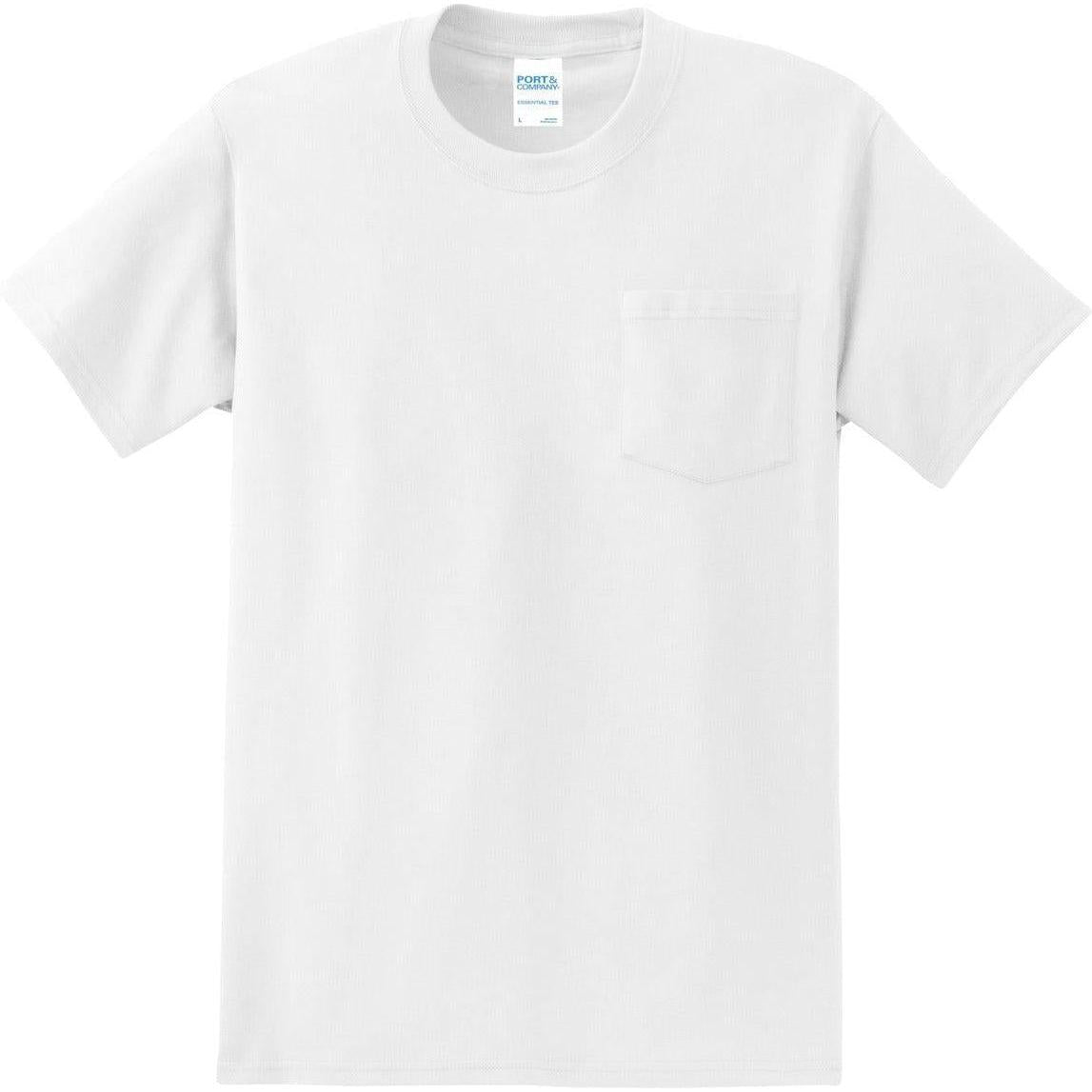 no-logo Port & Company Tall Essential Pocket Tee
