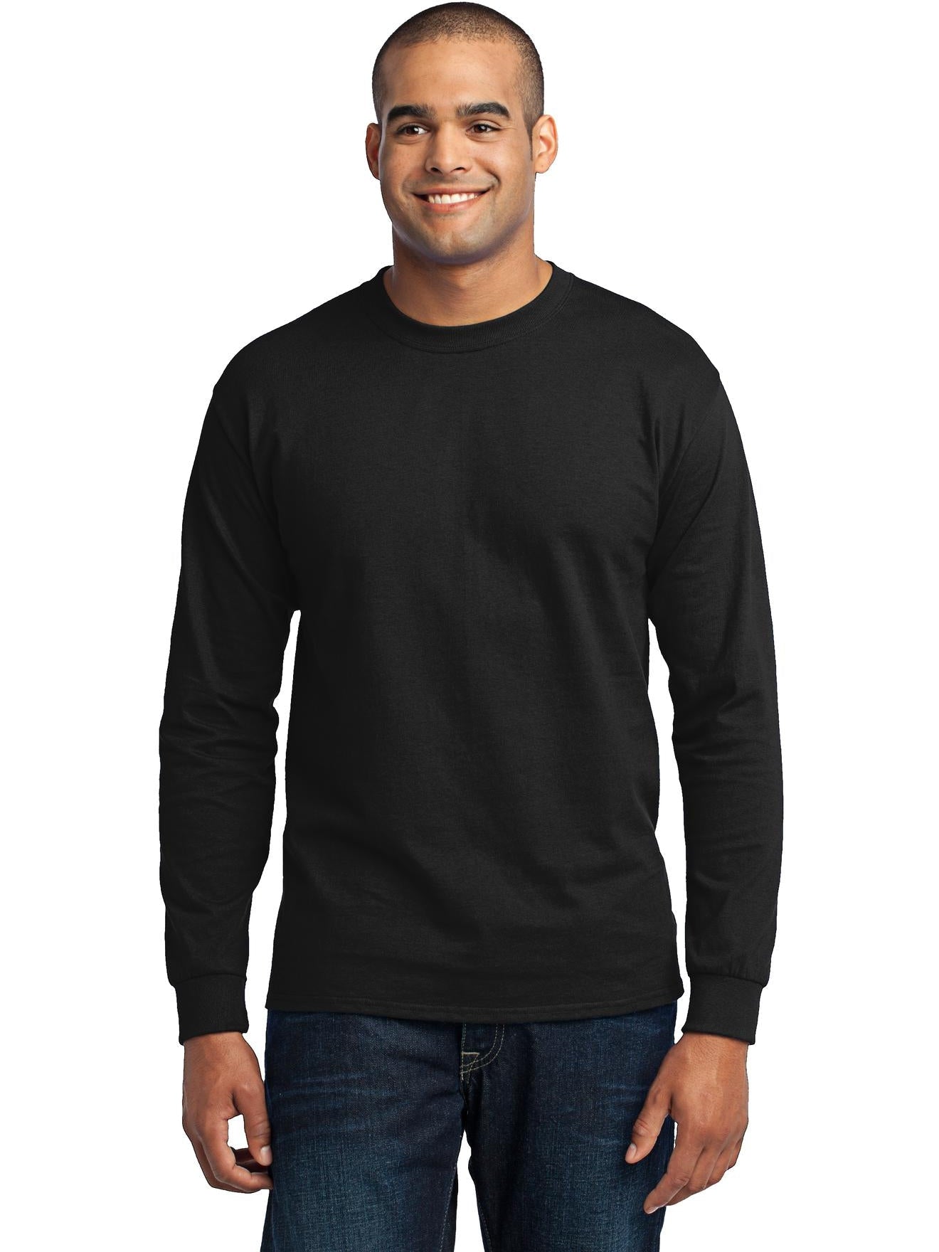 no-logo Port & Company Tall Long Sleeve Core Blend Tee-Regular-Port & Company-Thread Logic