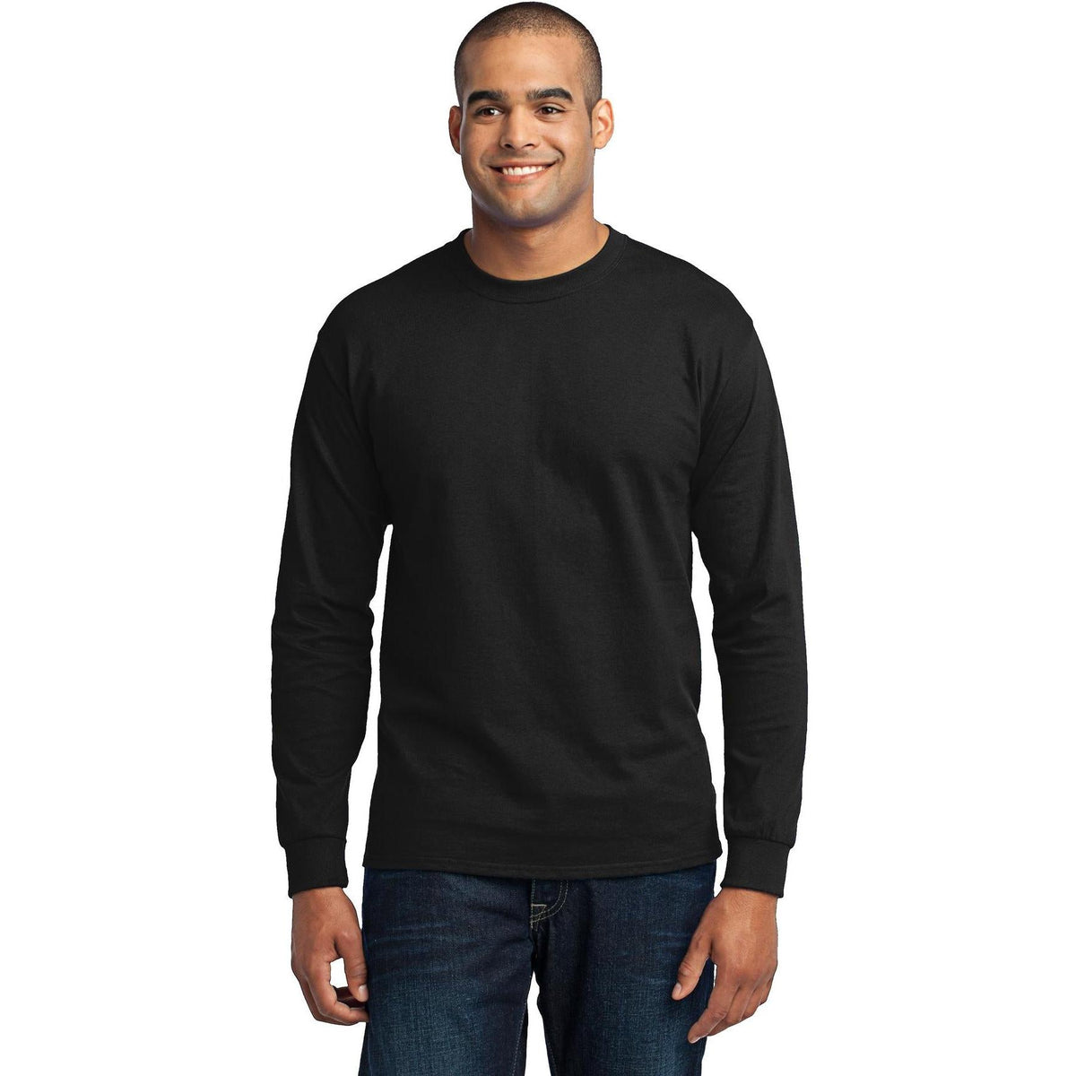 no-logo Port & Company Tall Long Sleeve Core Blend Tee-Regular-Port & Company-Thread Logic