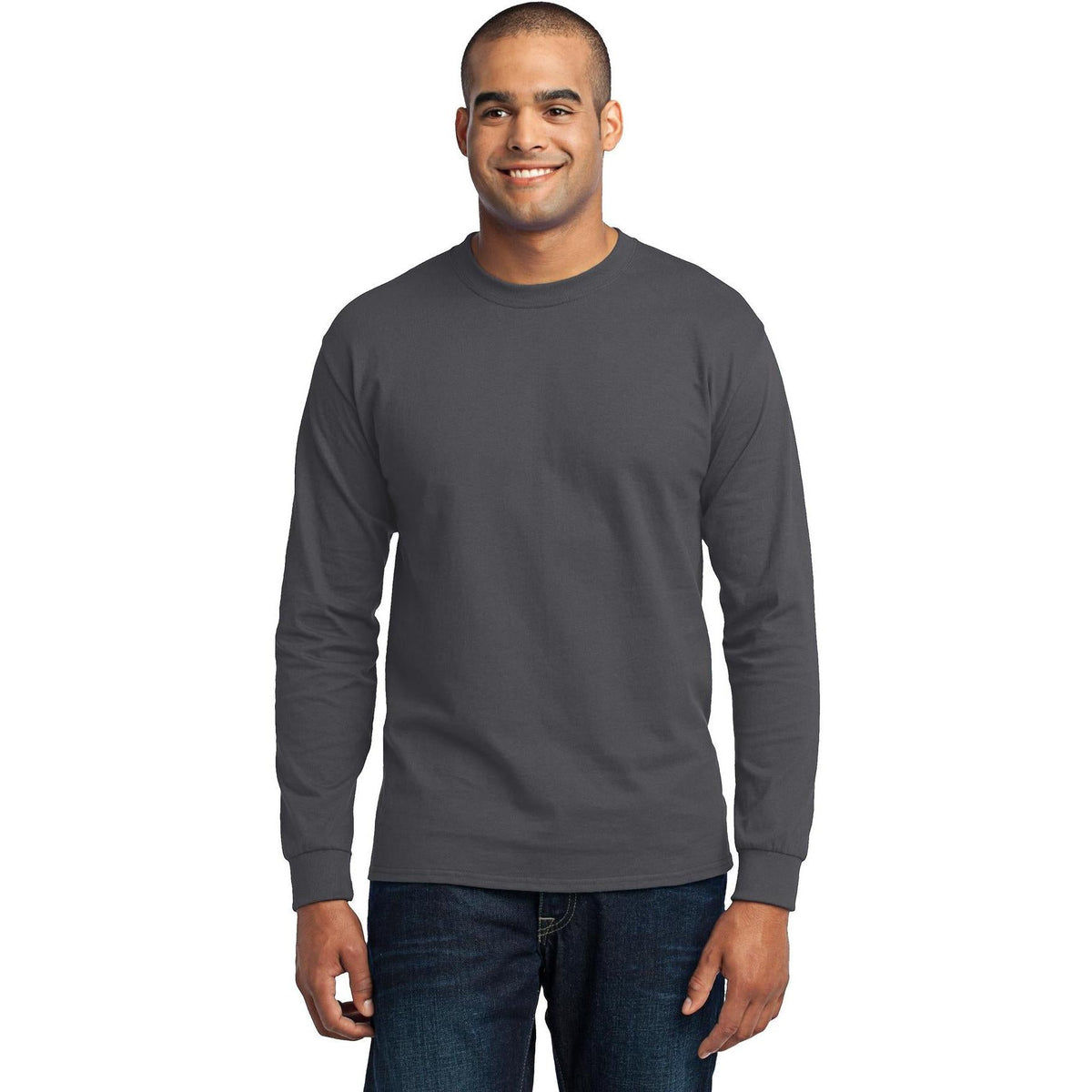 no-logo Port & Company Tall Long Sleeve Core Blend Tee-Regular-Port & Company-Thread Logic