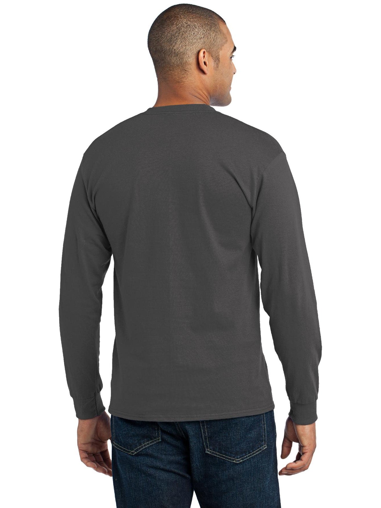 no-logo Port & Company Tall Long Sleeve Core Blend Tee-Regular-Port & Company-Thread Logic