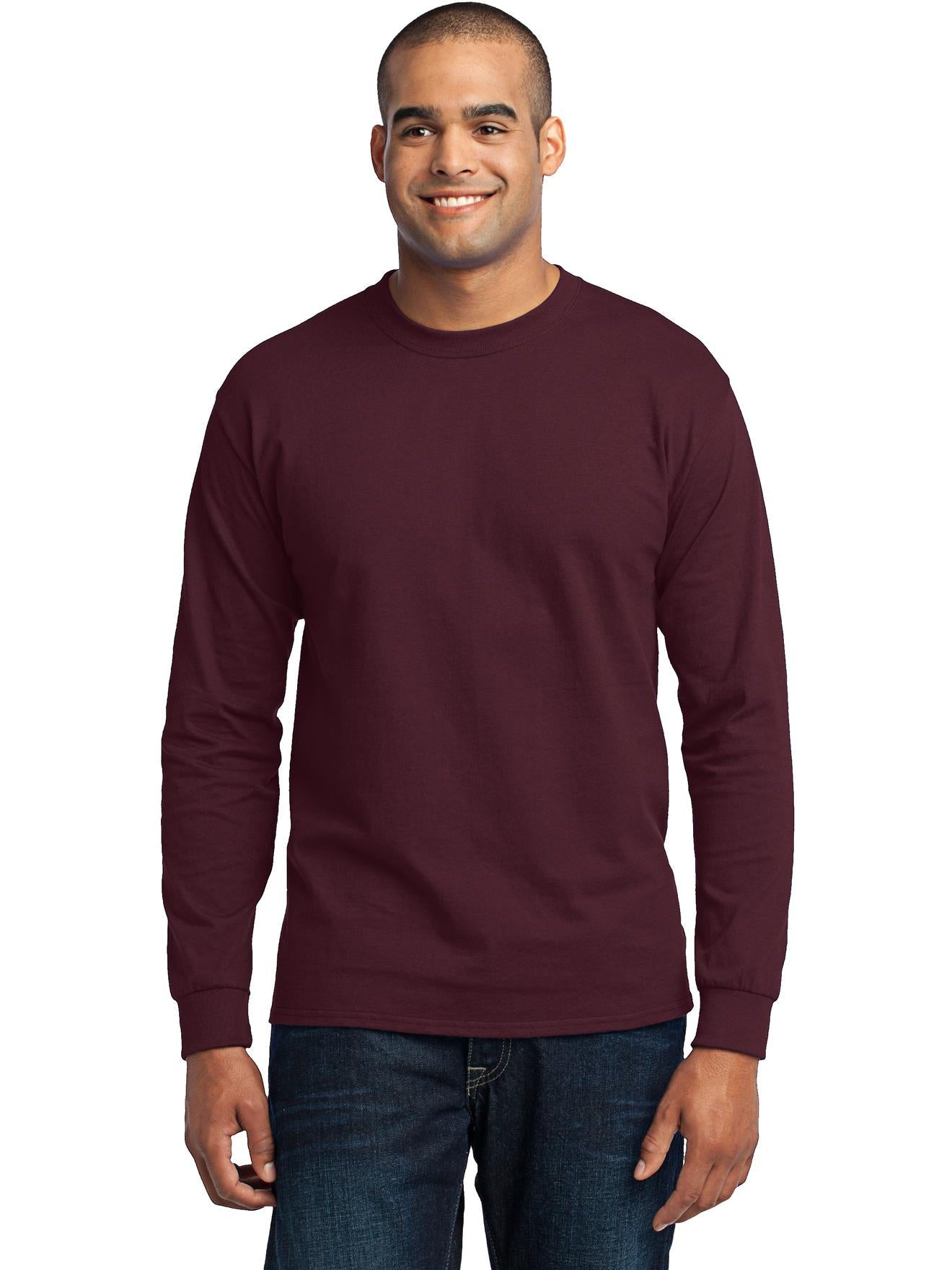 no-logo Port & Company Tall Long Sleeve Core Blend Tee-Regular-Port & Company-Thread Logic