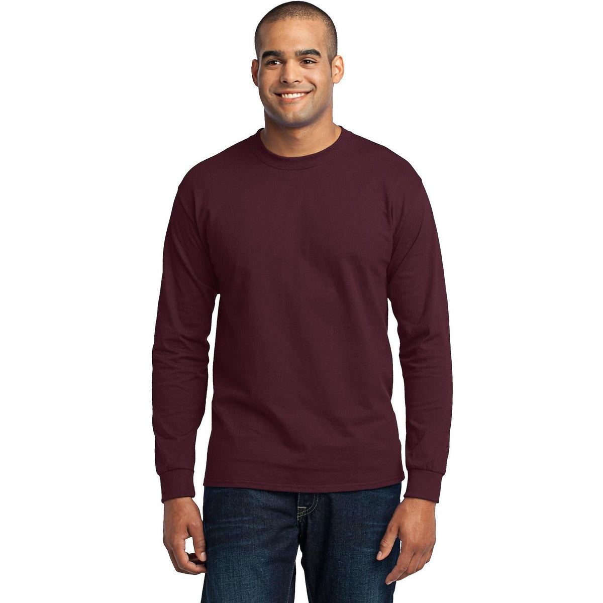 no-logo Port & Company Tall Long Sleeve Core Blend Tee-Regular-Port & Company-Thread Logic