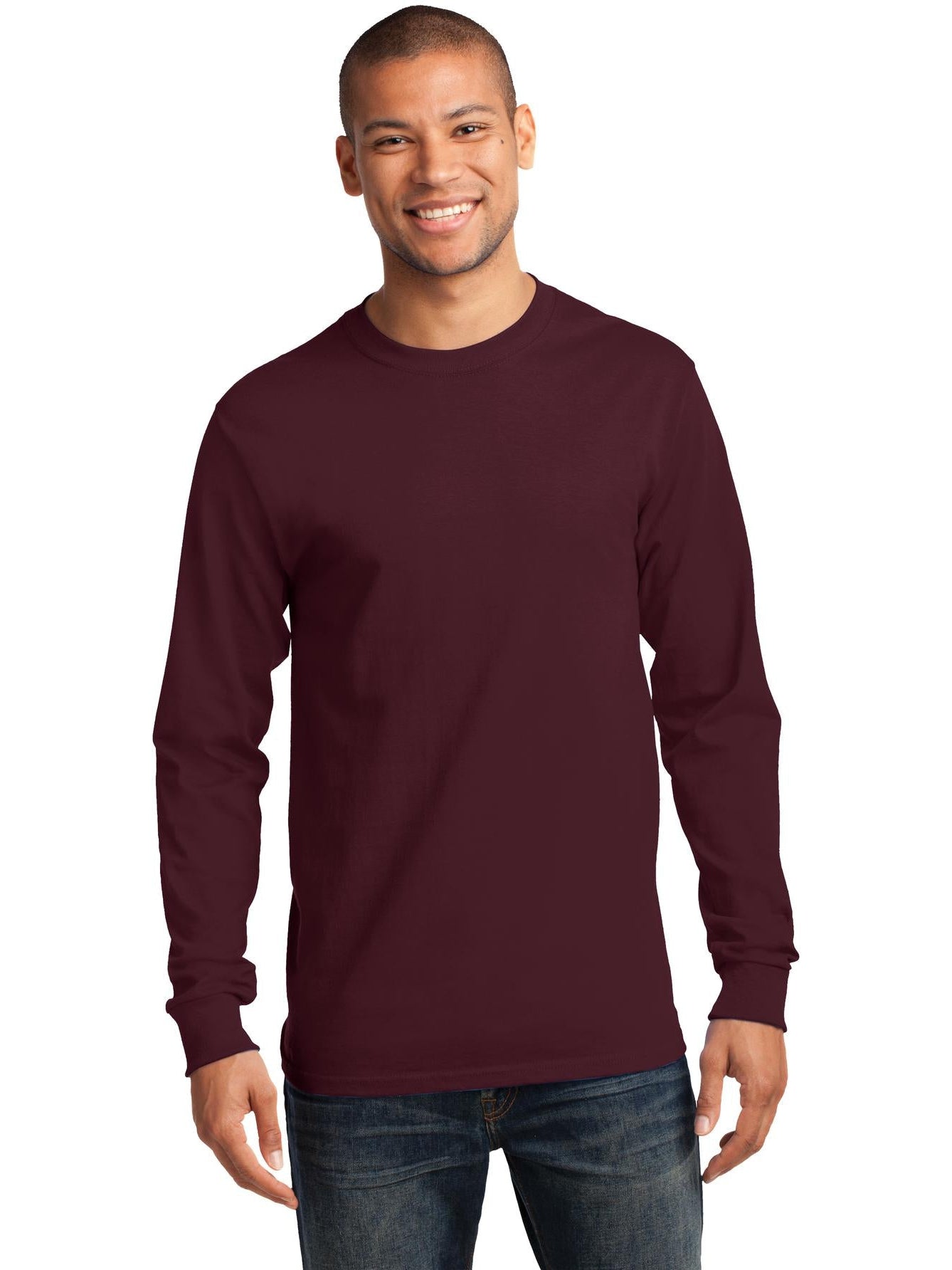 no-logo Port & Company Tall Long Sleeve Essential Tee-Regular-Port & Company-Thread Logic