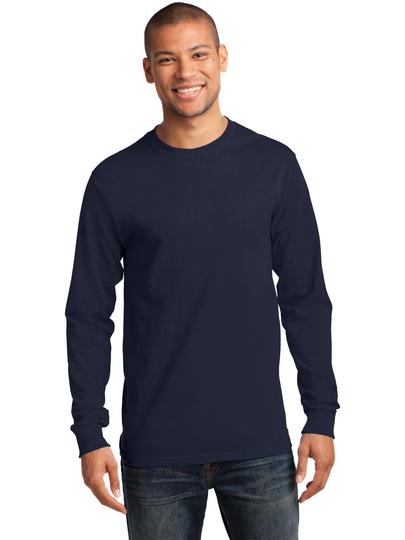 no-logo Port & Company Tall Long Sleeve Essential Tee-Regular-Port & Company-Thread Logic