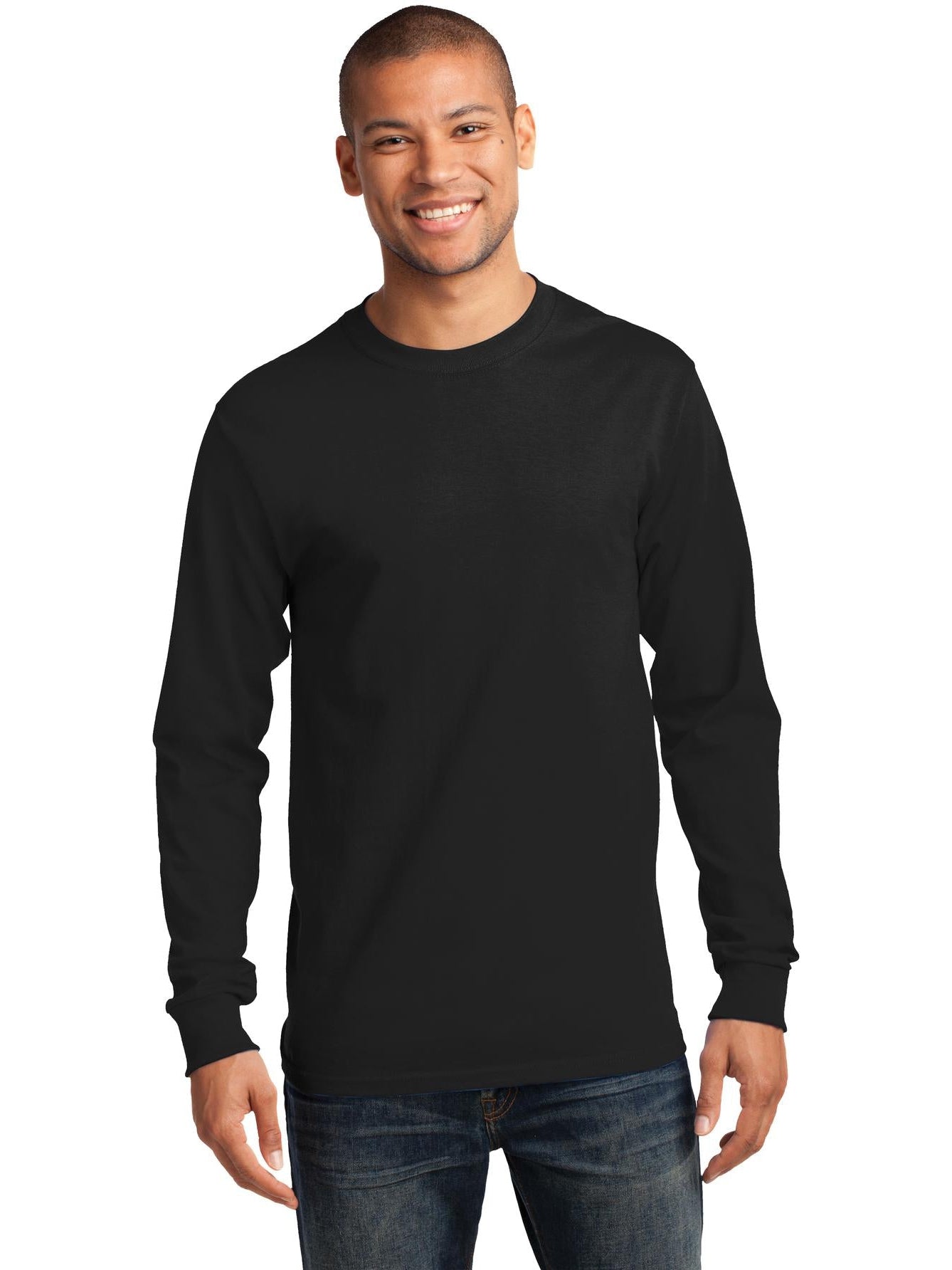no-logo Port & Company Tall Long Sleeve Essential Tee-Regular-Port & Company-Thread Logic