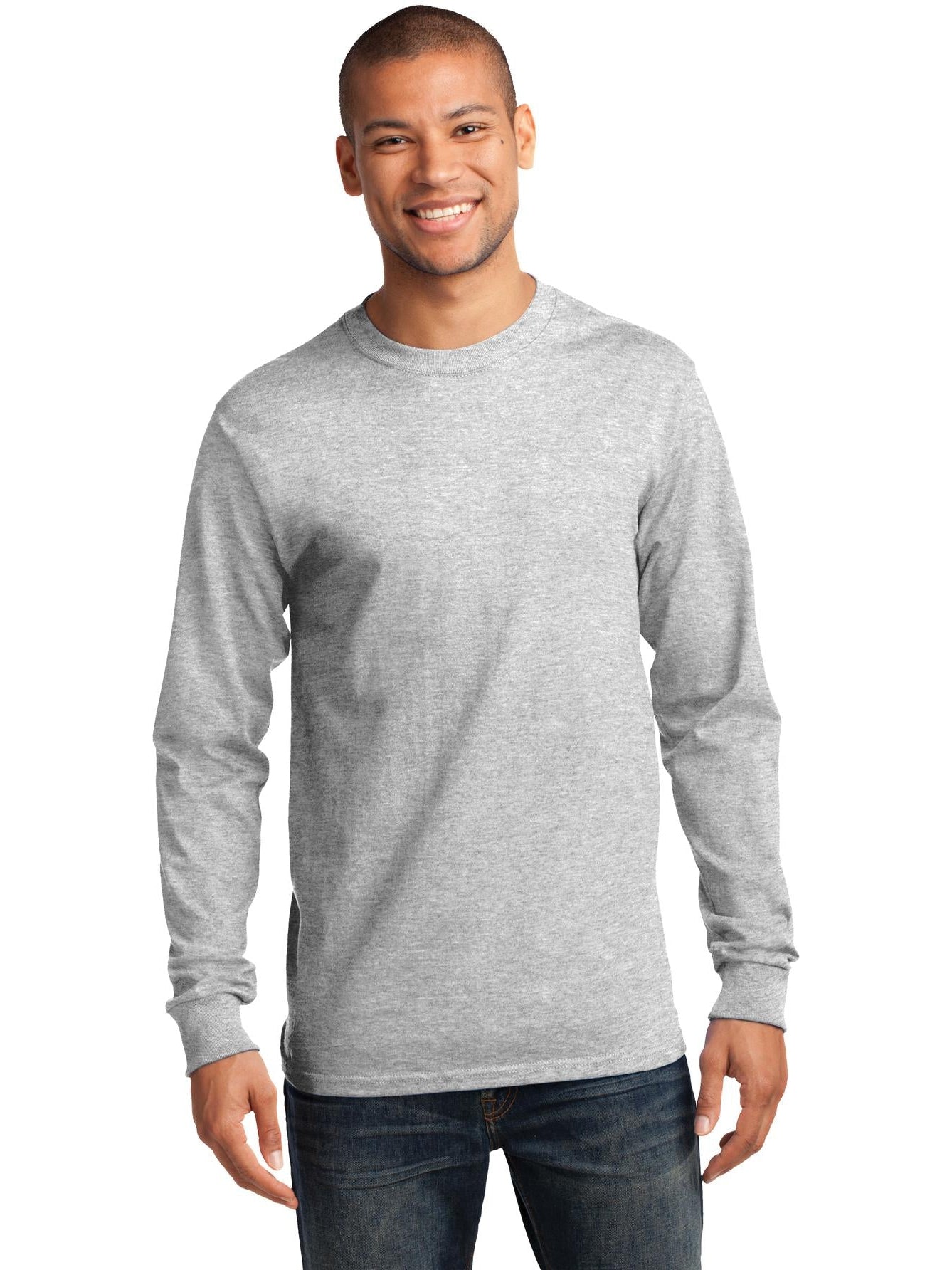 no-logo Port & Company Tall Long Sleeve Essential Tee-Regular-Port & Company-Thread Logic