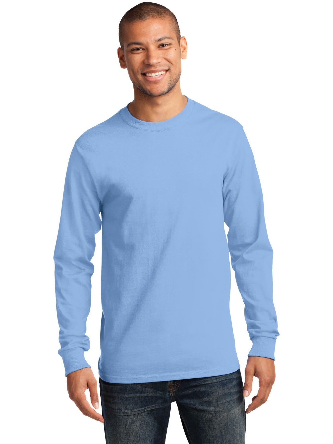 no-logo Port & Company Tall Long Sleeve Essential Tee-Regular-Port & Company-Thread Logic