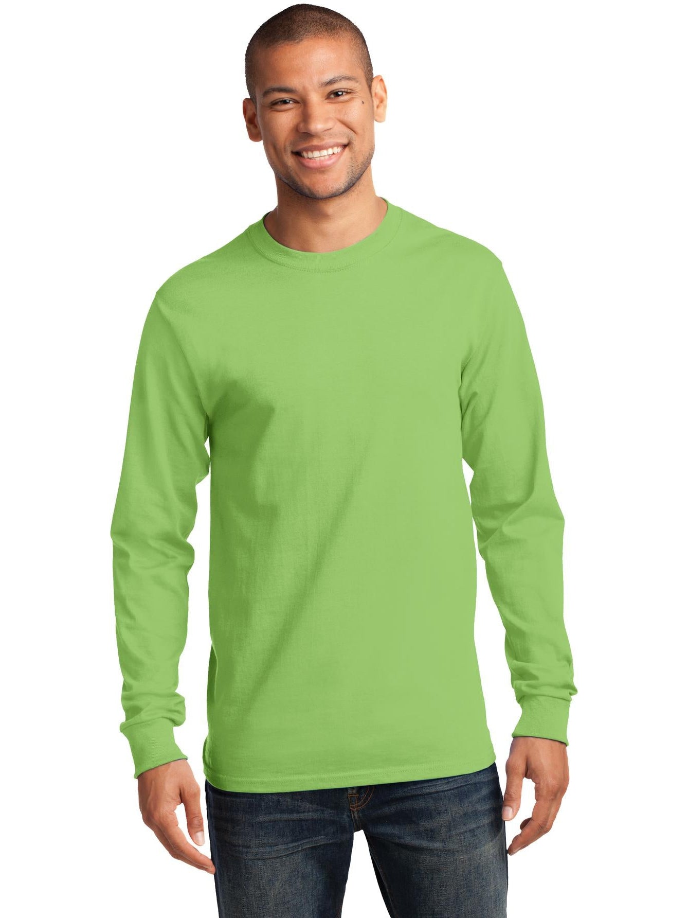 no-logo Port & Company Tall Long Sleeve Essential Tee-Regular-Port & Company-Thread Logic