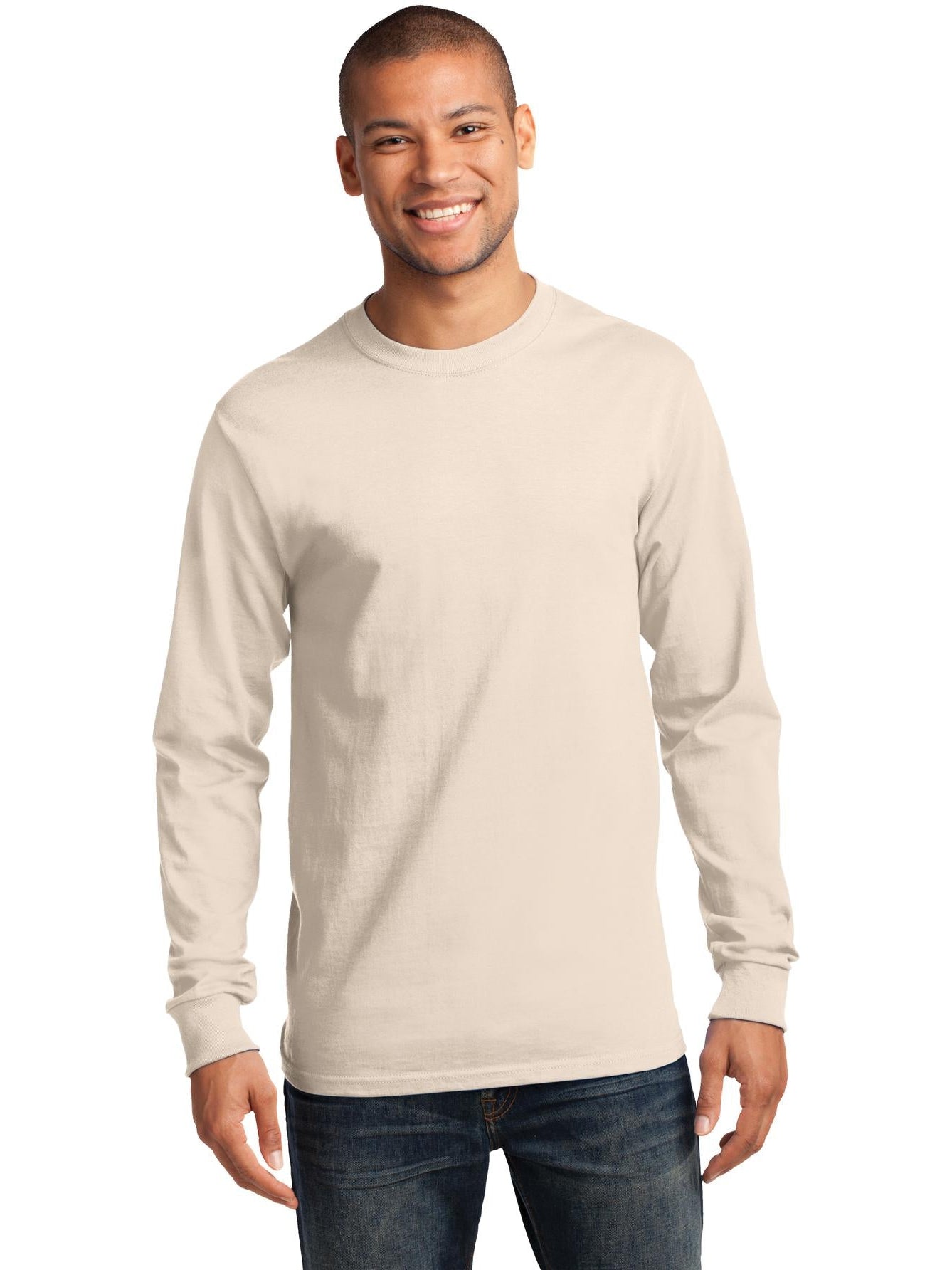 no-logo Port & Company Tall Long Sleeve Essential Tee-Regular-Port & Company-Thread Logic
