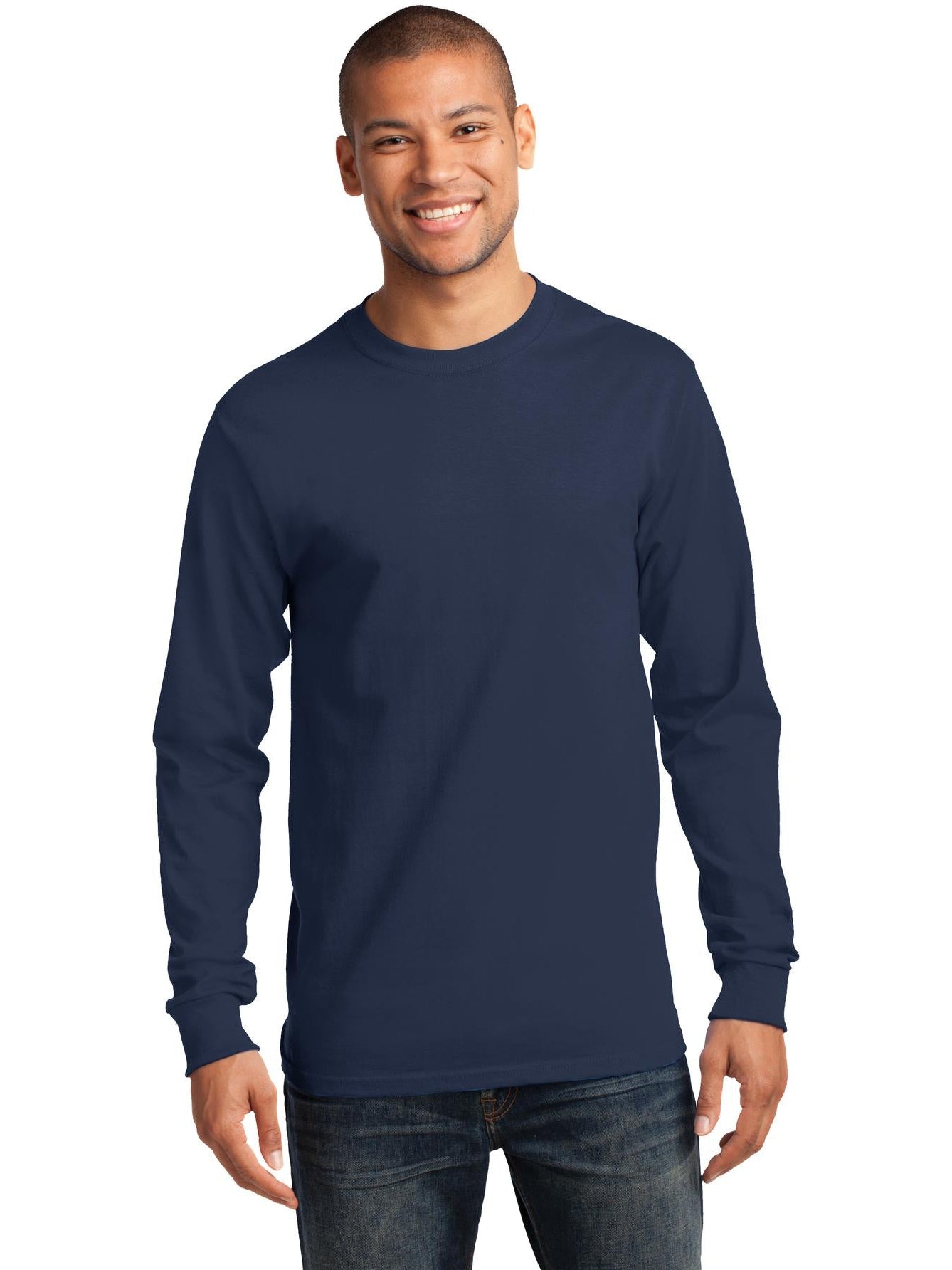no-logo Port & Company Tall Long Sleeve Essential Tee-Regular-Port & Company-Thread Logic