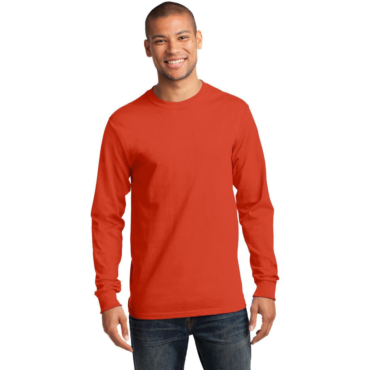no-logo Port & Company Tall Long Sleeve Essential Tee-Regular-Port & Company-Thread Logic