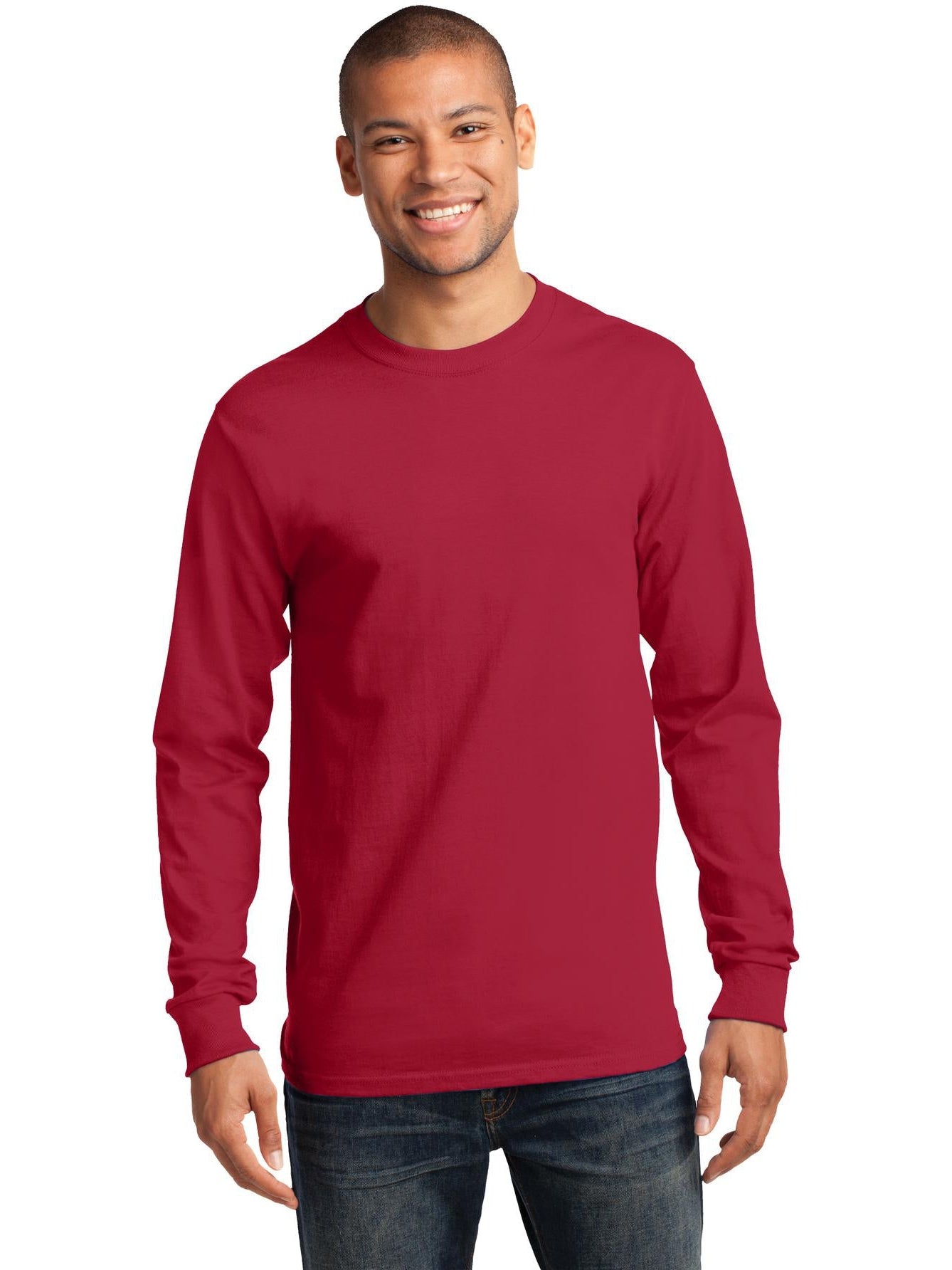 no-logo Port & Company Tall Long Sleeve Essential Tee-Regular-Port & Company-Thread Logic