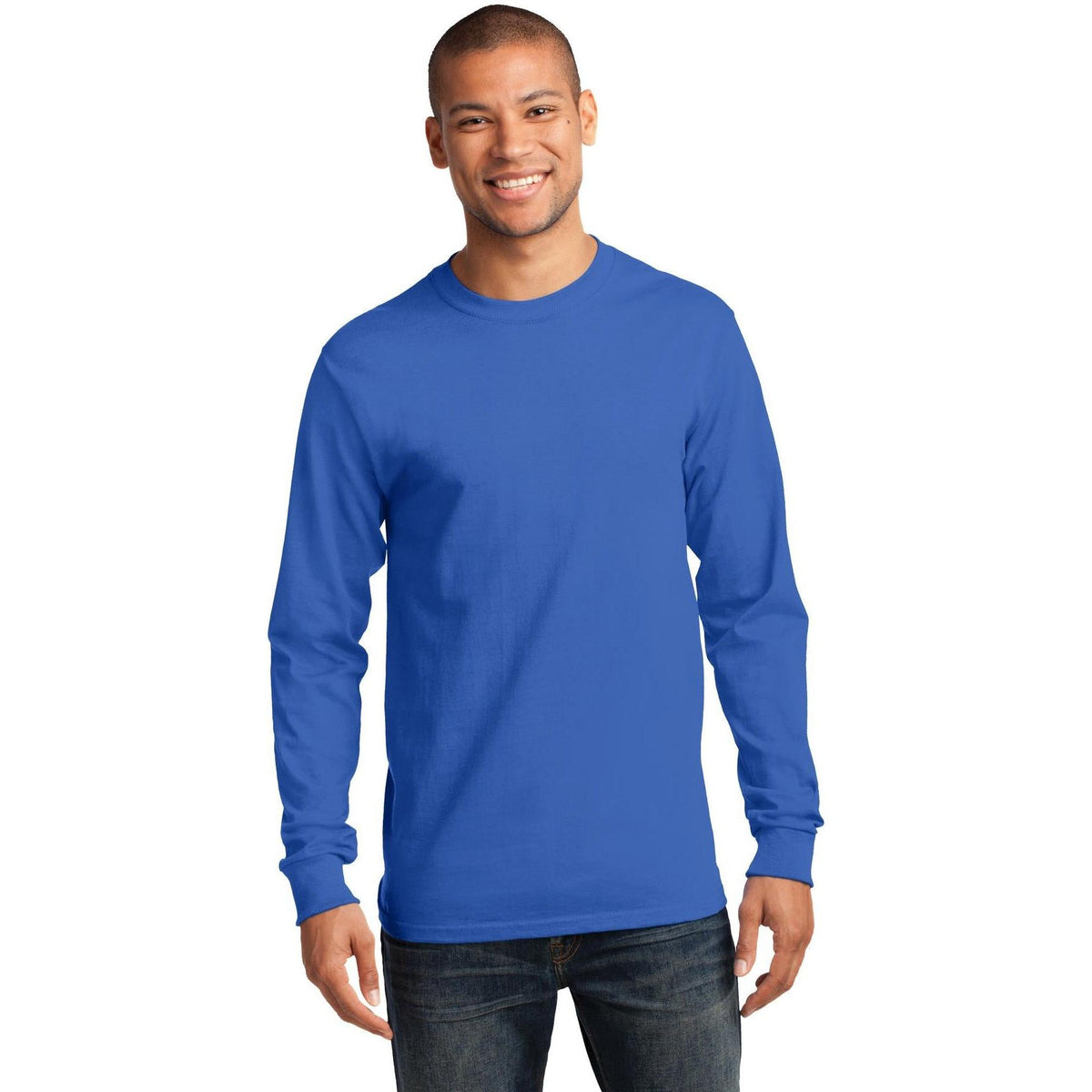 no-logo Port & Company Tall Long Sleeve Essential Tee-Regular-Port & Company-Thread Logic