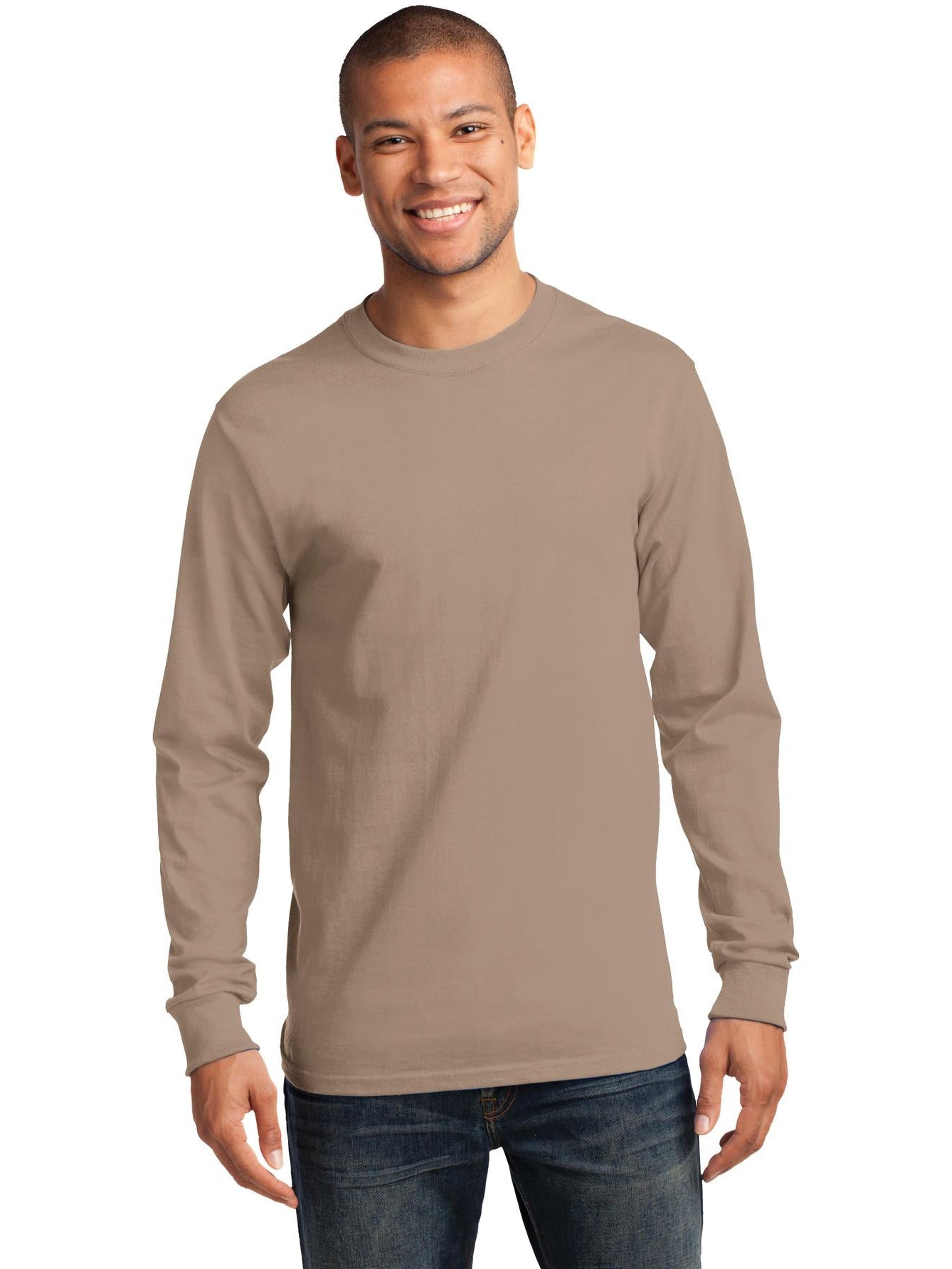 no-logo Port & Company Tall Long Sleeve Essential Tee-Regular-Port & Company-Thread Logic