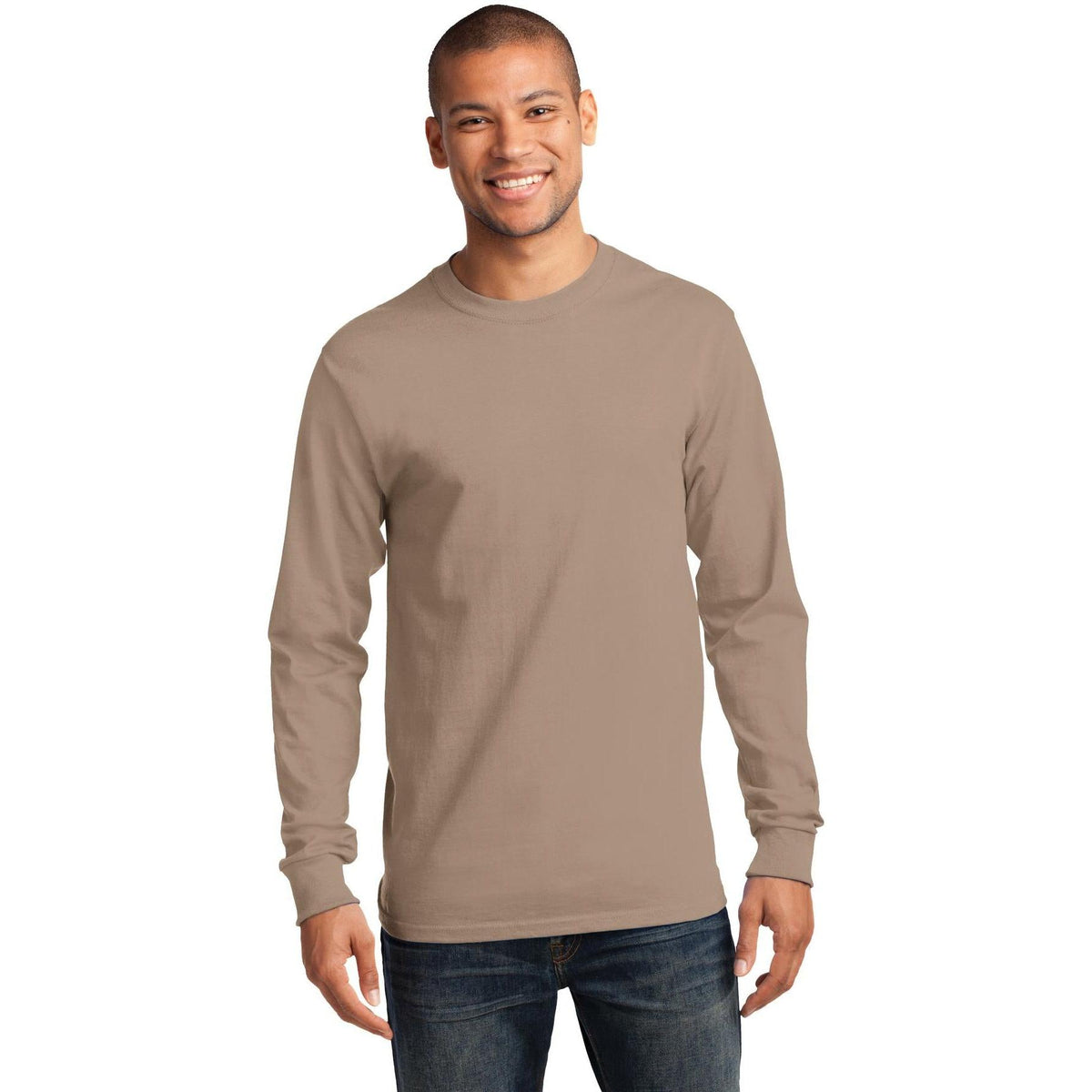 no-logo Port & Company Tall Long Sleeve Essential Tee-Regular-Port & Company-Thread Logic