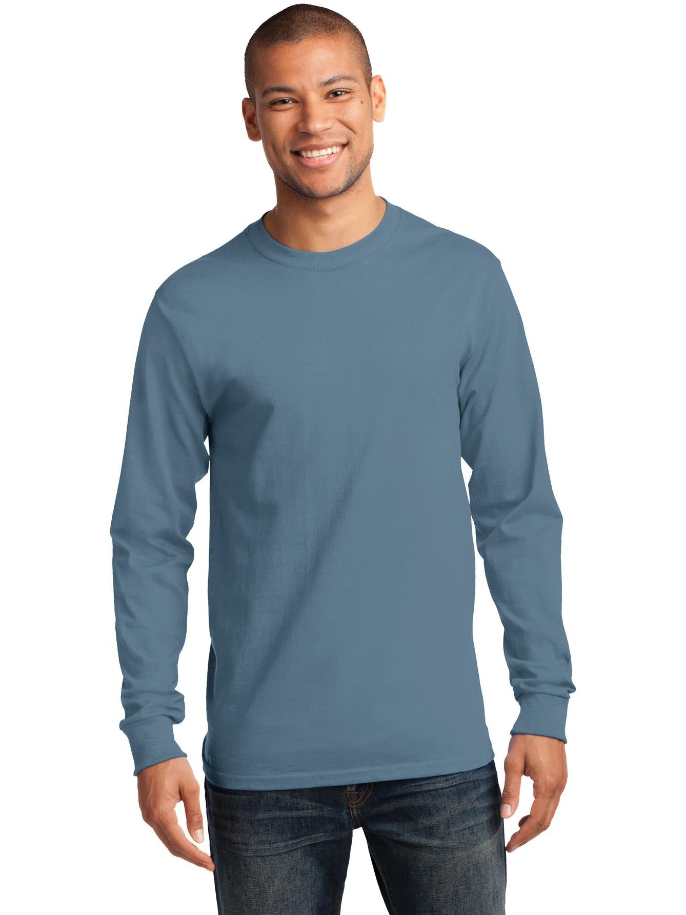 no-logo Port & Company Tall Long Sleeve Essential Tee-Regular-Port & Company-Thread Logic
