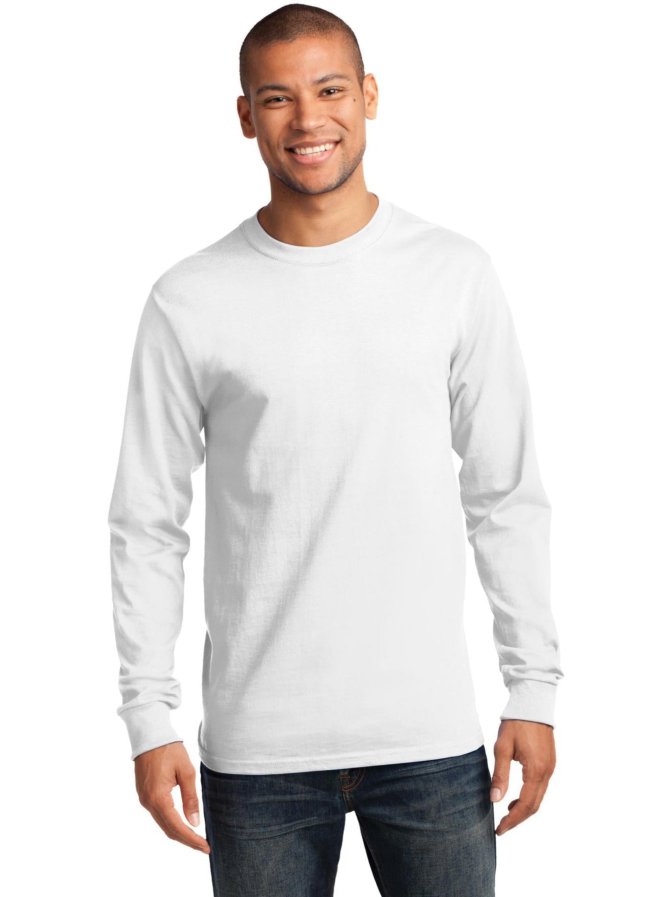 no-logo Port & Company Tall Long Sleeve Essential Tee-Regular-Port & Company-Thread Logic