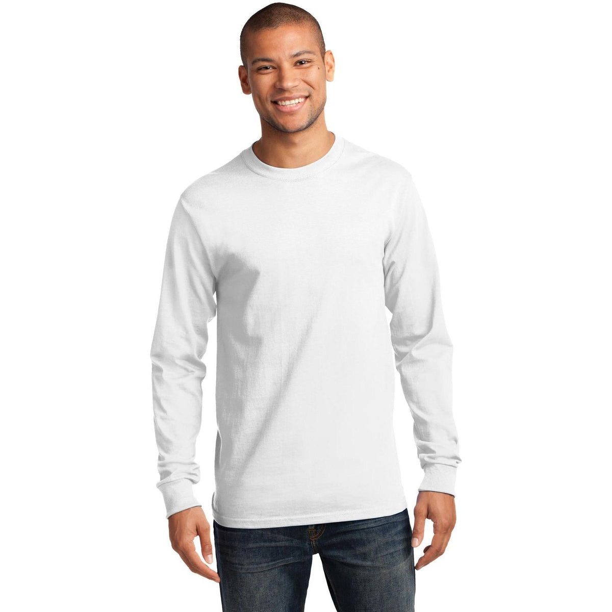 no-logo Port & Company Tall Long Sleeve Essential Tee-Regular-Port & Company-Thread Logic