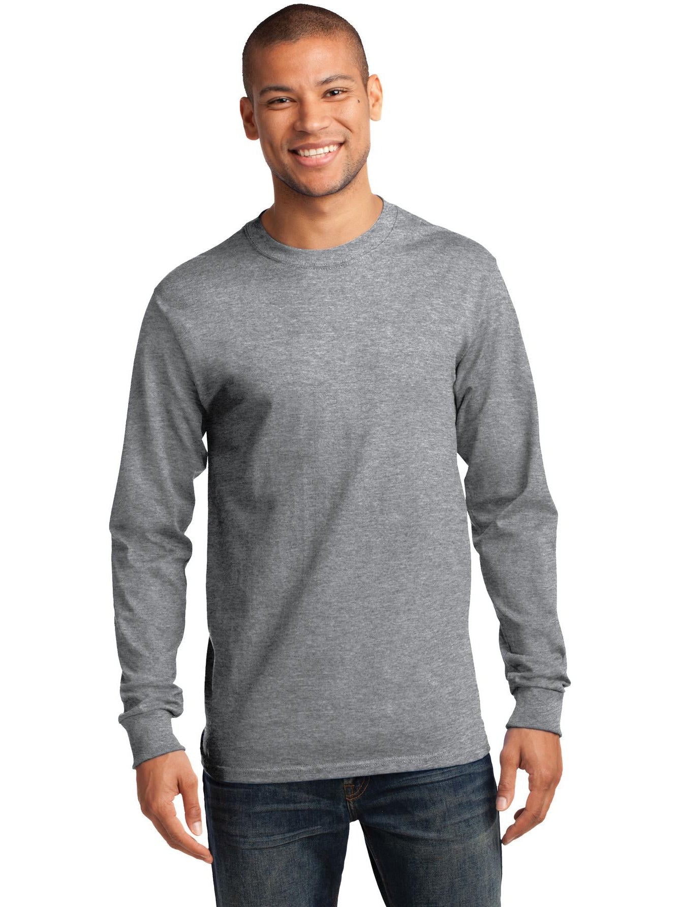 no-logo Port & Company Tall Long Sleeve Essential Tee-Regular-Port & Company-Thread Logic