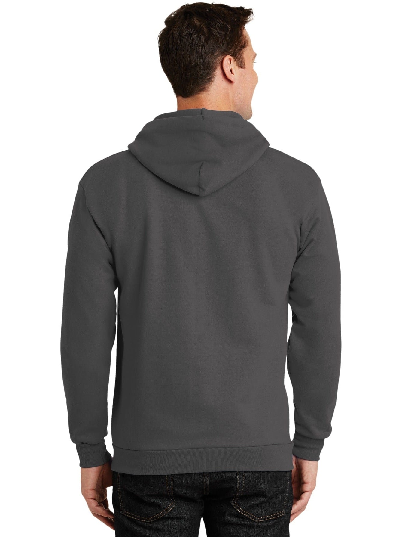 no-logo Port & Company Tall Ultimate Full- Zip Hooded Sweatshirt-Regular-Port & Company-Thread Logic