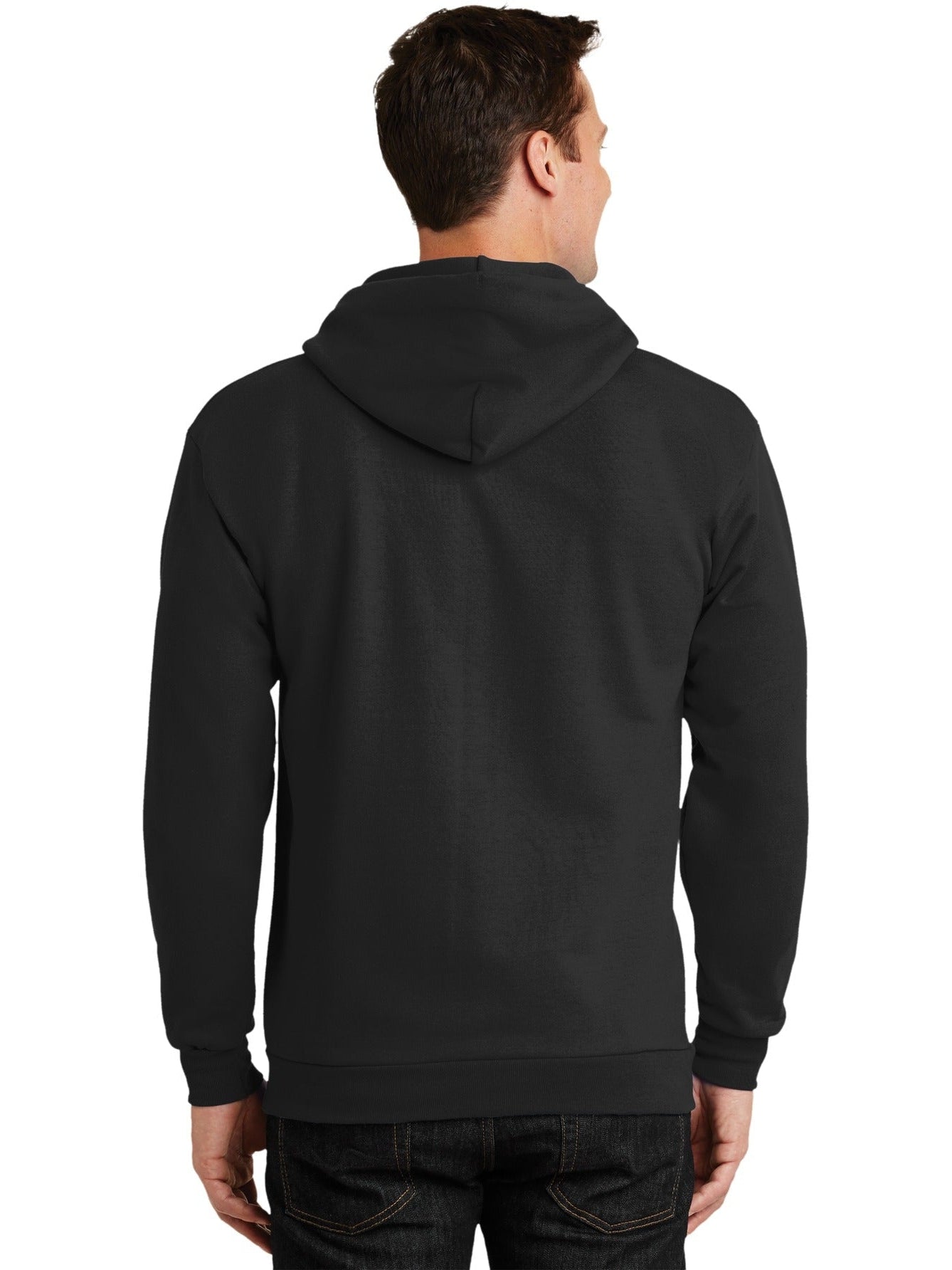 no-logo Port & Company Tall Ultimate Full- Zip Hooded Sweatshirt-Regular-Port & Company-Thread Logic