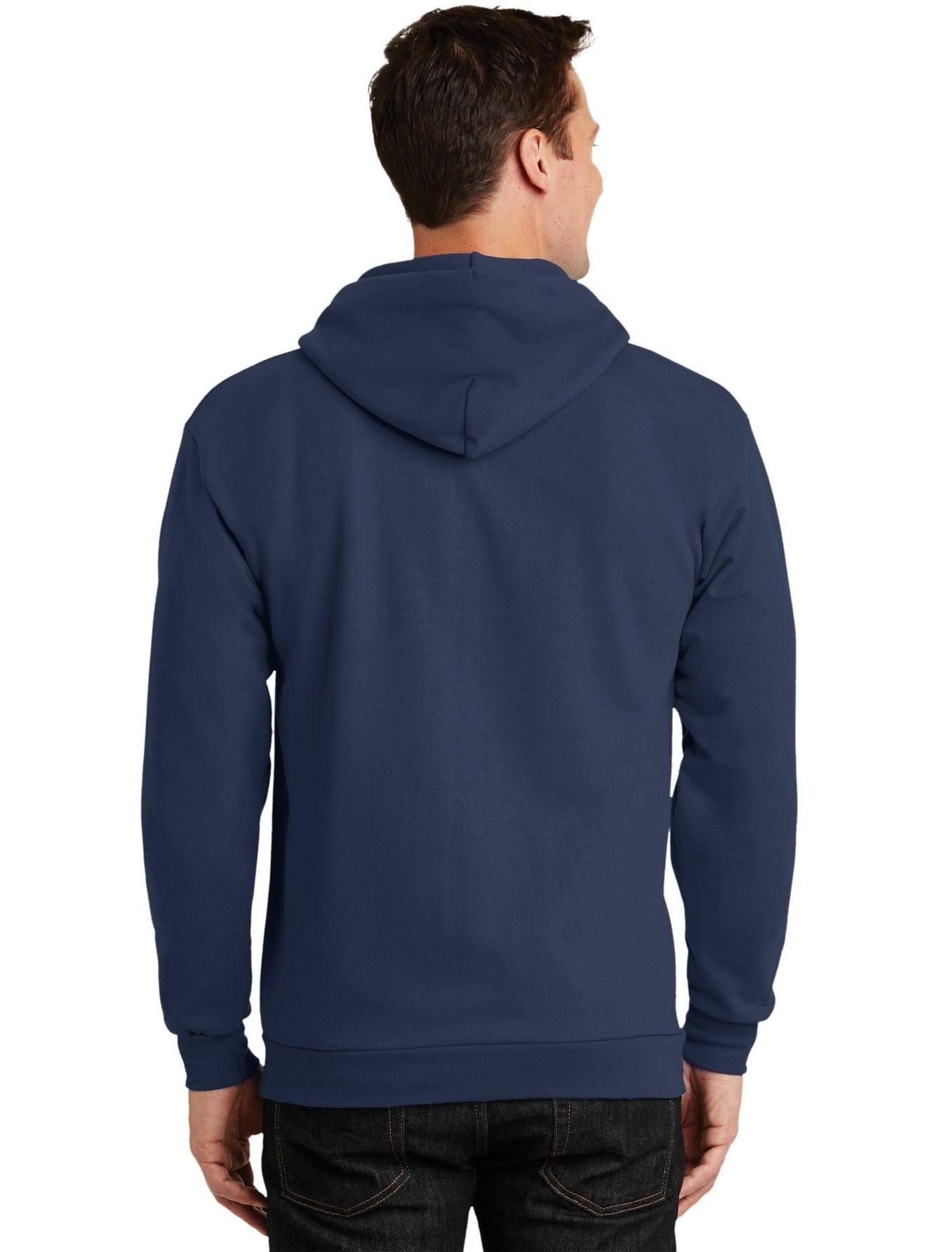 no-logo Port & Company Tall Ultimate Full- Zip Hooded Sweatshirt-Regular-Port & Company-Thread Logic