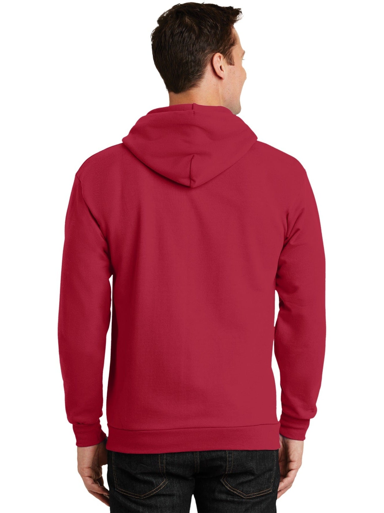 no-logo Port & Company Tall Ultimate Full- Zip Hooded Sweatshirt-Regular-Port & Company-Thread Logic