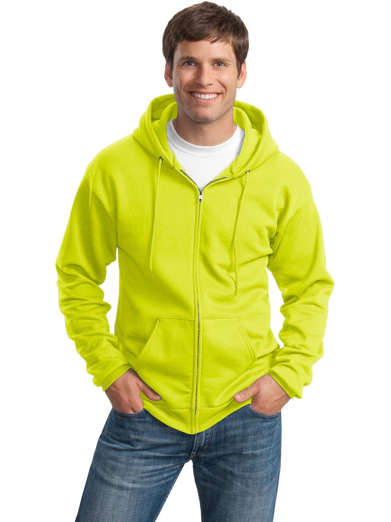 no-logo Port & Company Tall Ultimate Full- Zip Hooded Sweatshirt-Regular-Port & Company-Thread Logic