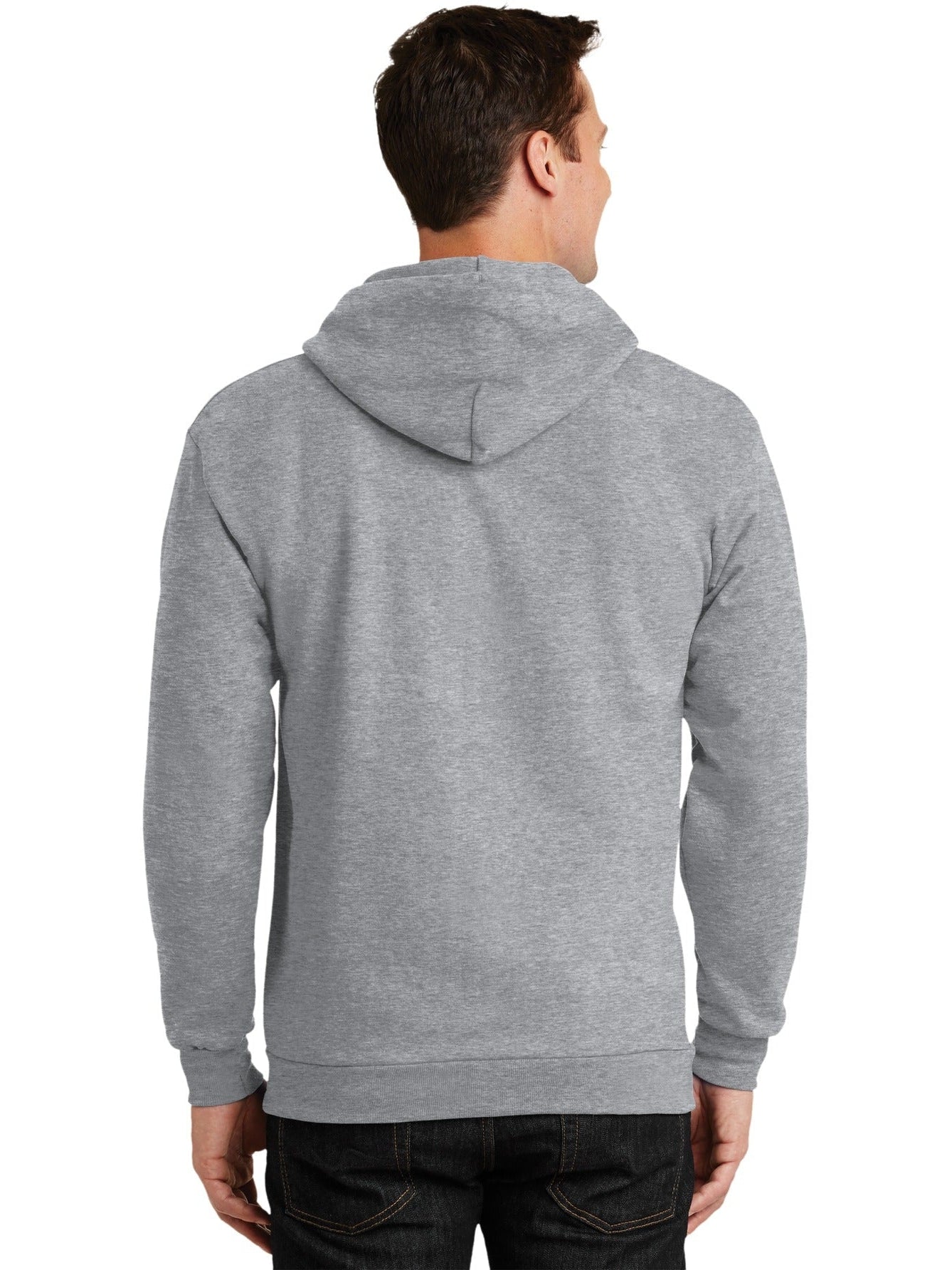 no-logo Port & Company Tall Ultimate Full- Zip Hooded Sweatshirt-Regular-Port & Company-Thread Logic