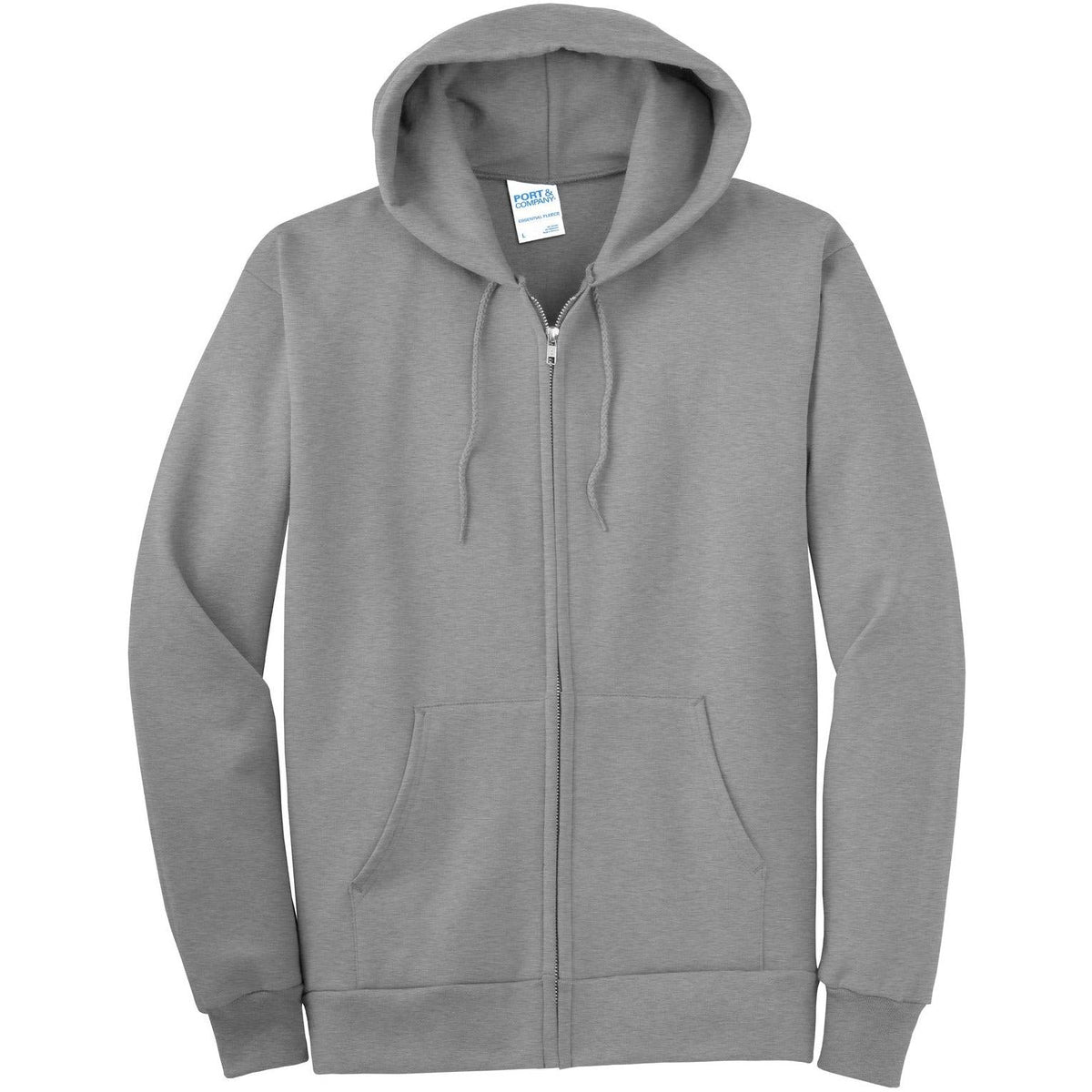 no-logo Port & Company Tall Ultimate Full- Zip Hooded Sweatshirt-Full Zips-Port & Company-Athletic Heather-LT-Thread Logic