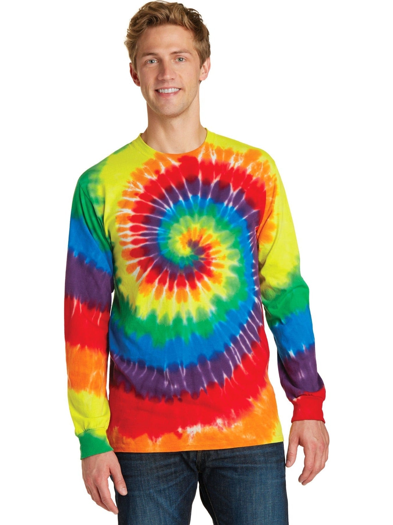 no-logo Port & Company Tie-Dye Long Sleeve Tee-Regular-Port & Company-Thread Logic