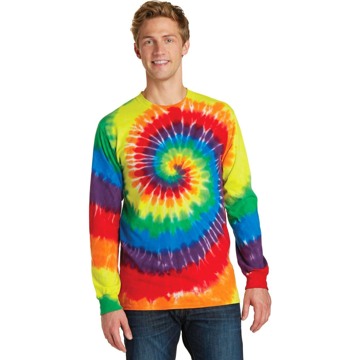 no-logo Port & Company Tie-Dye Long Sleeve Tee-Regular-Port & Company-Thread Logic