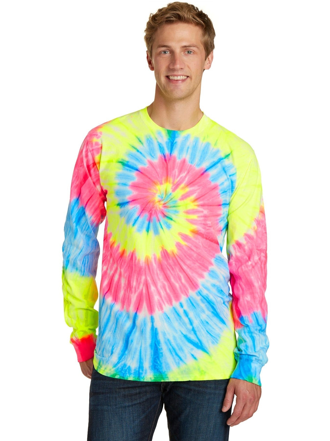 no-logo Port & Company Tie-Dye Long Sleeve Tee-Regular-Port & Company-Thread Logic