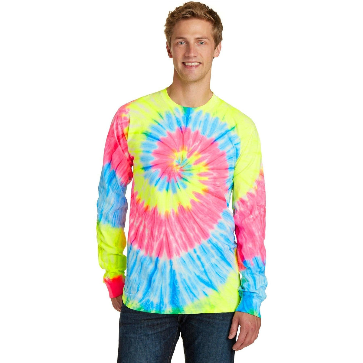 no-logo Port & Company Tie-Dye Long Sleeve Tee-Regular-Port & Company-Thread Logic