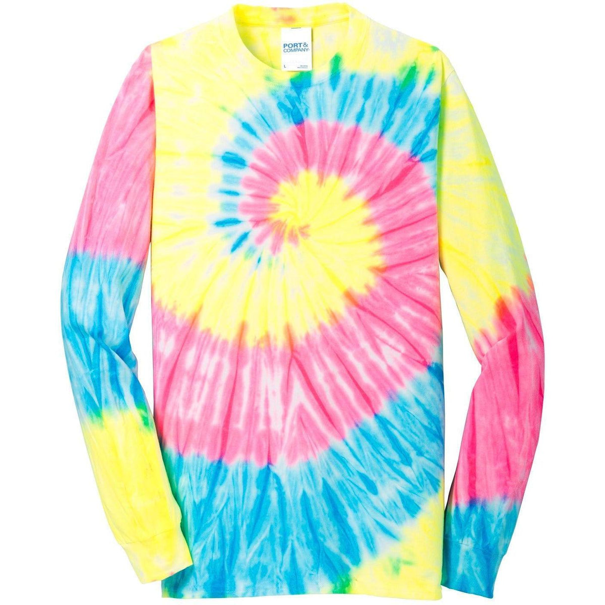no-logo Port & Company Tie-Dye Long Sleeve Tee