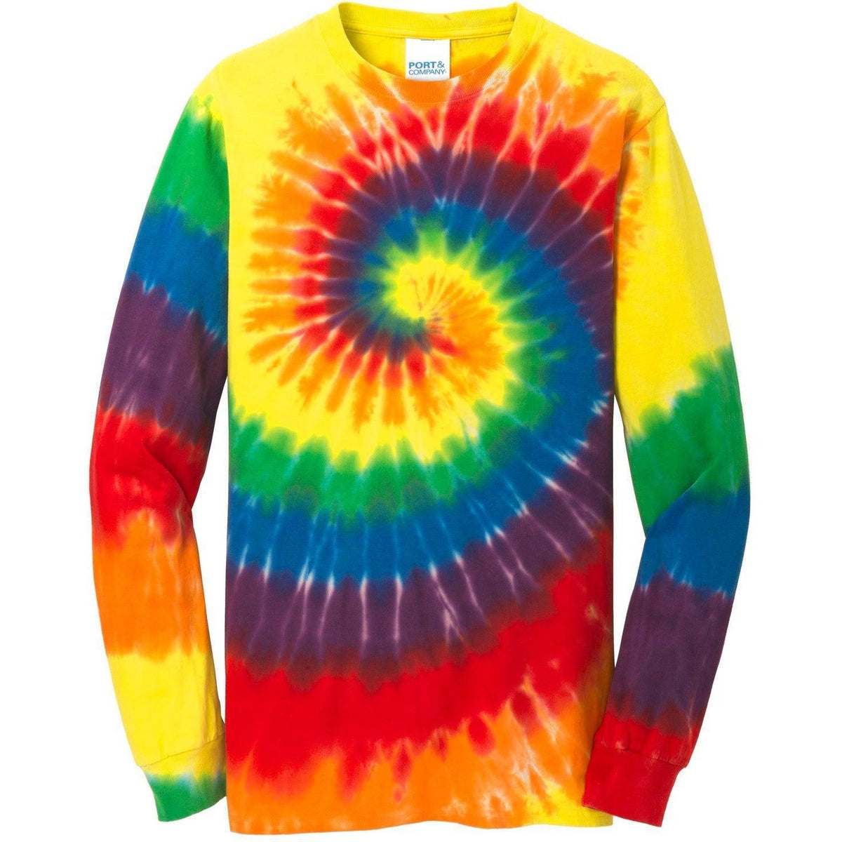 no-logo Port & Company Tie-Dye Long Sleeve Tee